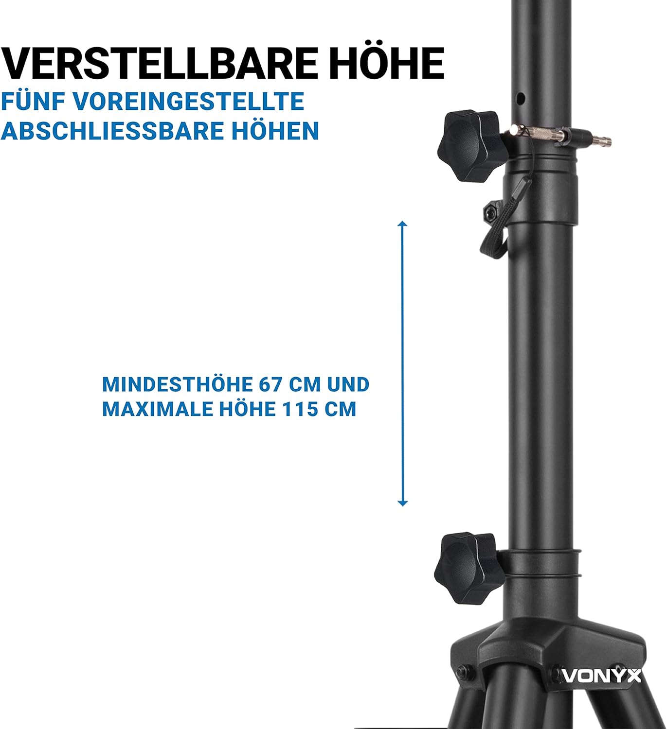 Höhenverstellbarer Lautsprecherständer, Altura Máxima 1,35m