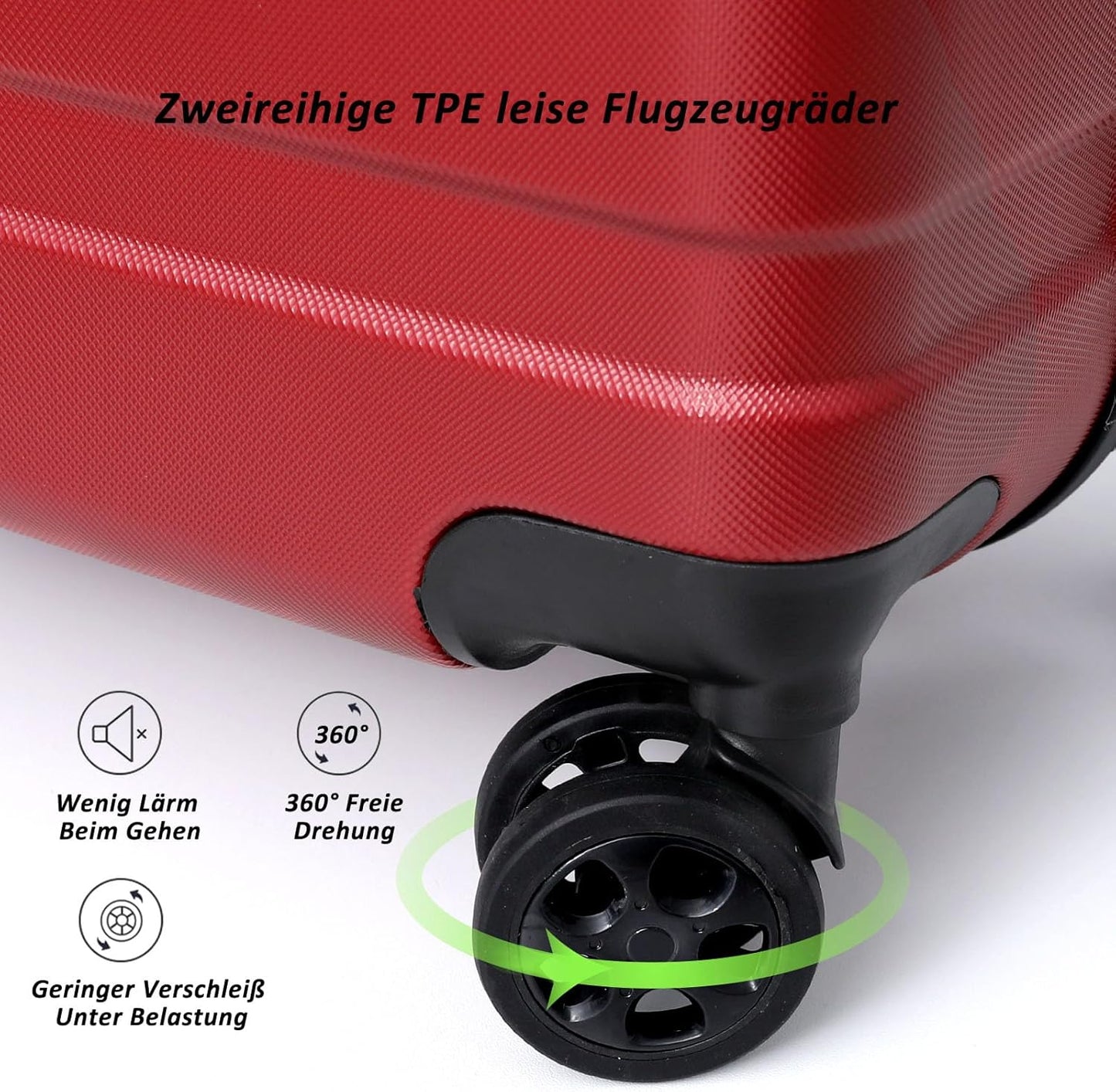 3-teiliges Hartschalenkofferset, Rot Koffer-Set