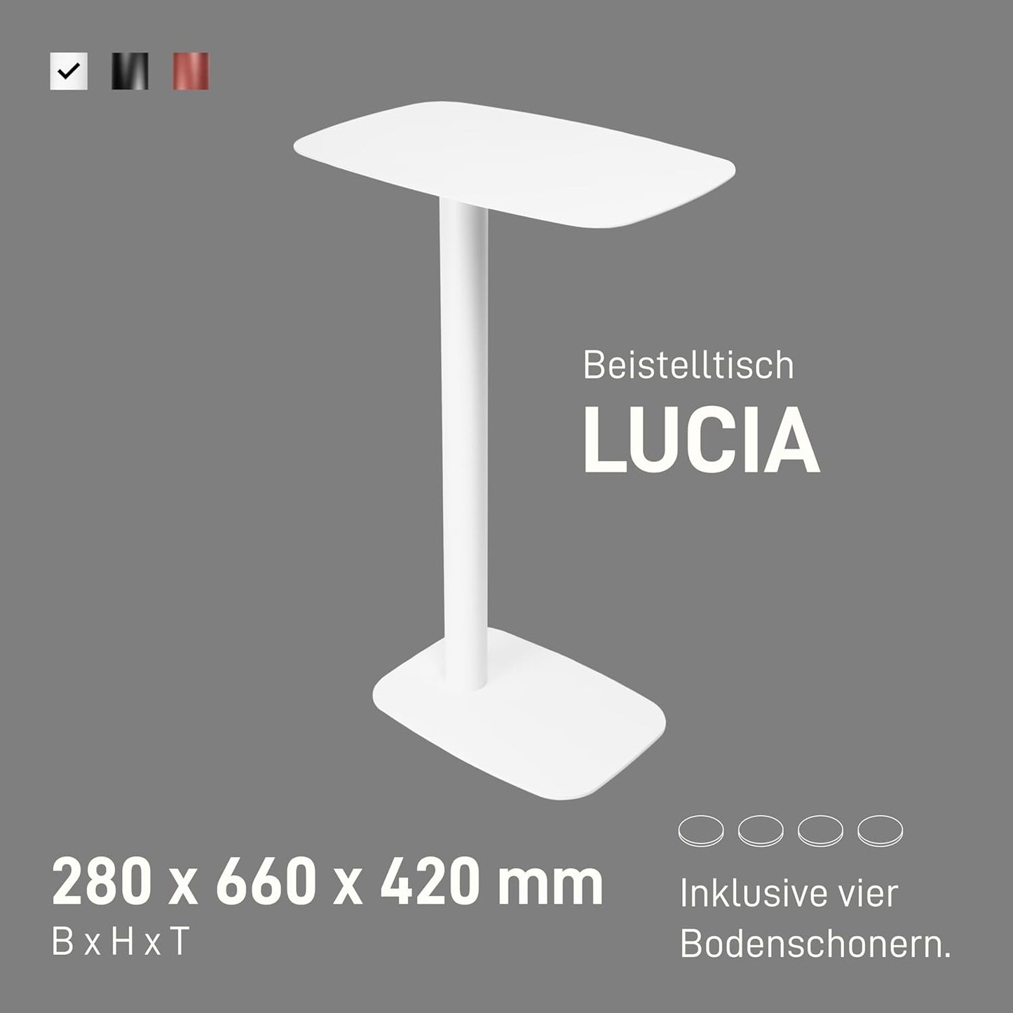 Beistelltisch Lucia, Weiss H66 cm