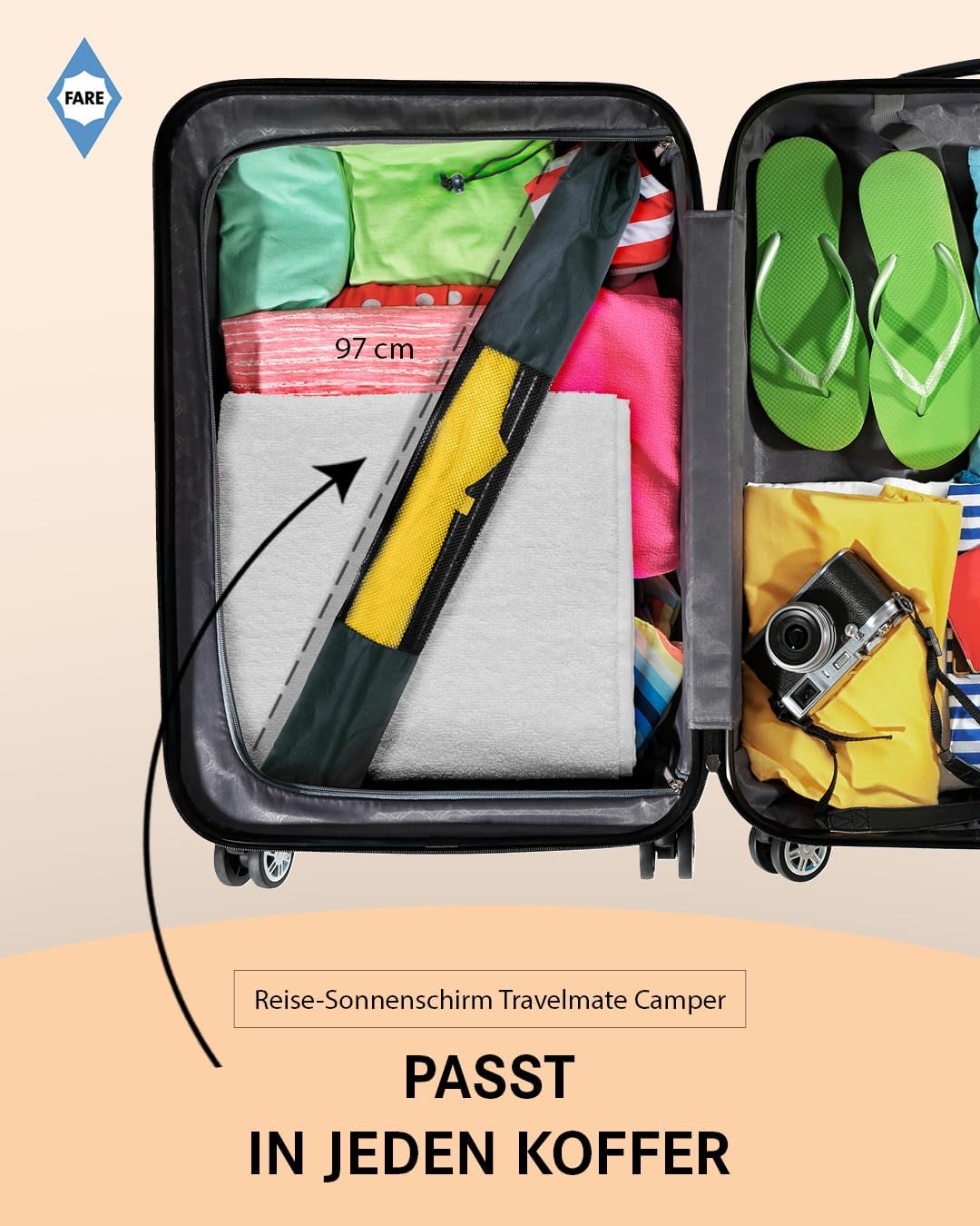 Reise-Sonnenschirm Travelmate Camper, Gelb