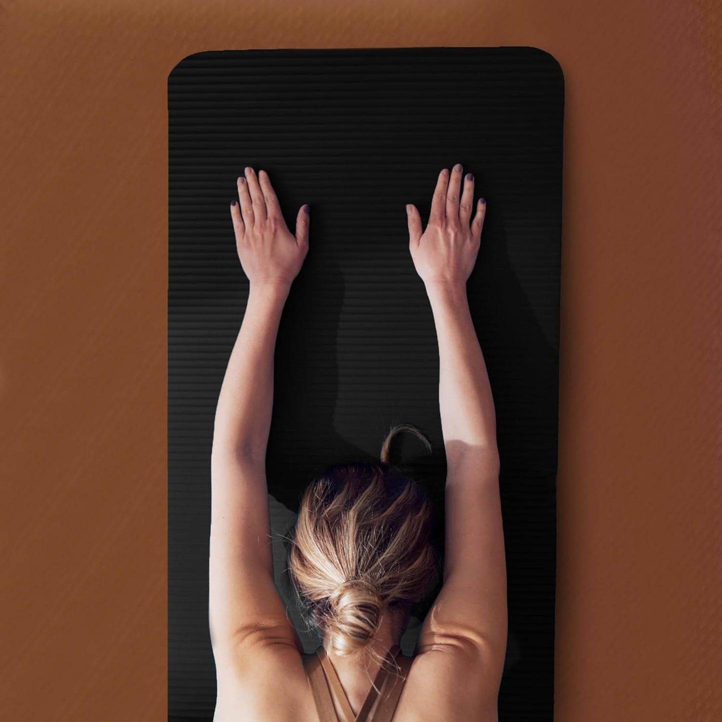 Yoga-Set mit Matte, Blöcken und Zubehör, Schwarz