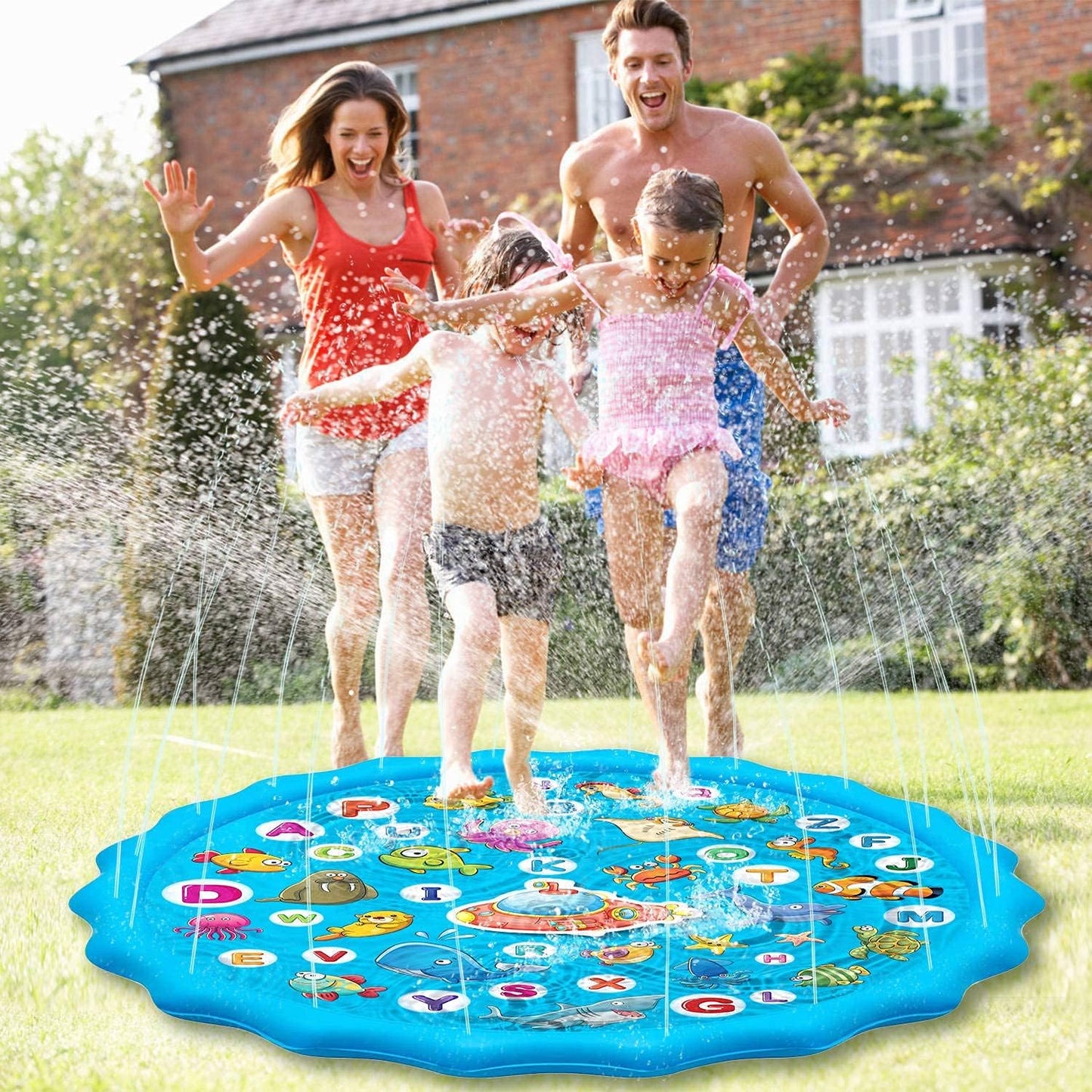 Grosse Sprinkler-Wasserspielmatte, 170 cm