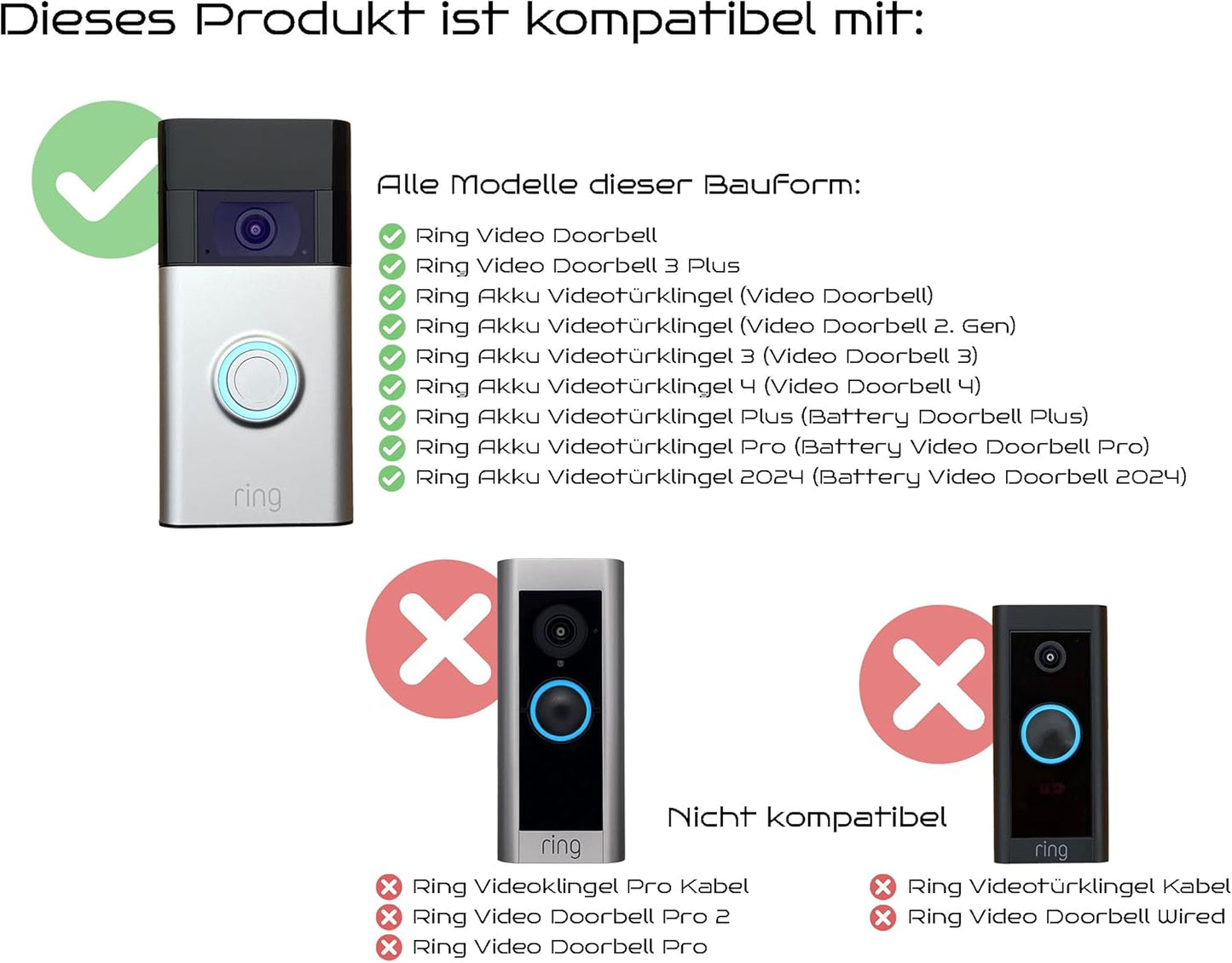Blende für Ring Videotürklingel, Gebürstet