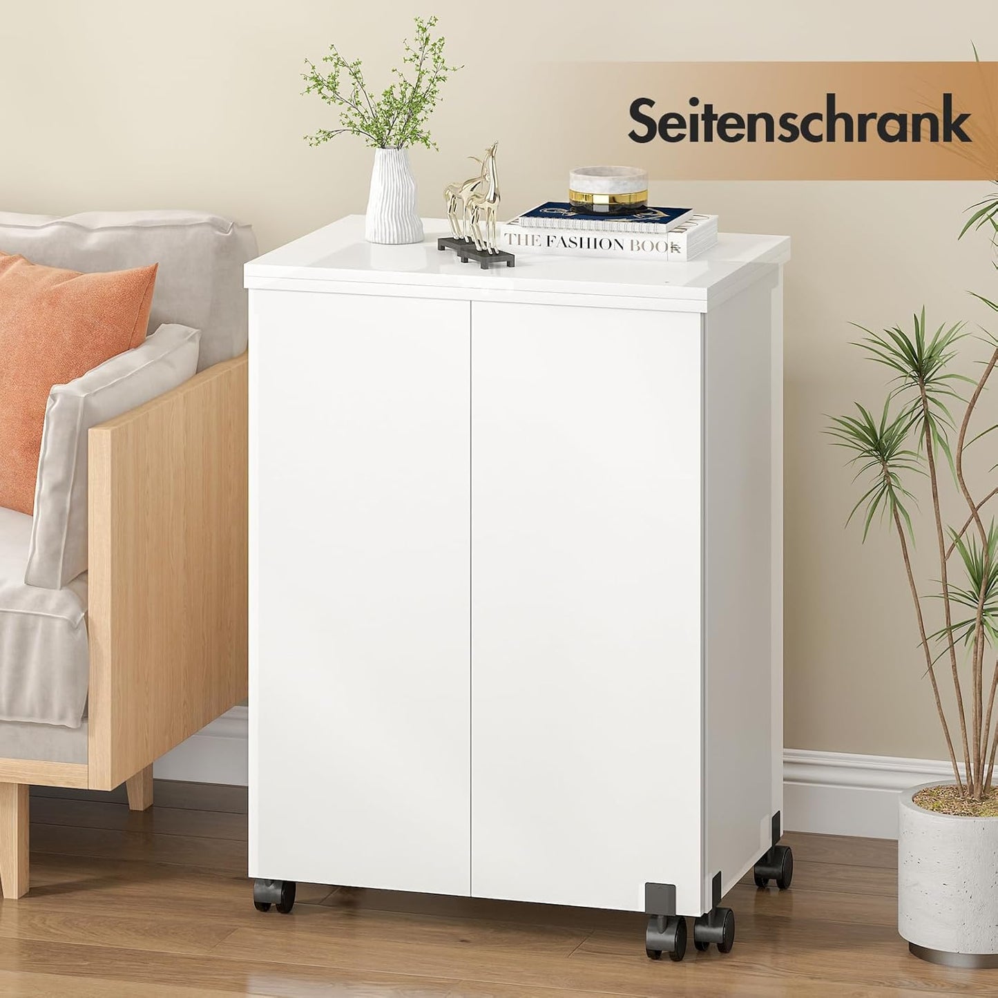 2-in-1 Klappbarer Nähtisch mit Ablagefächern