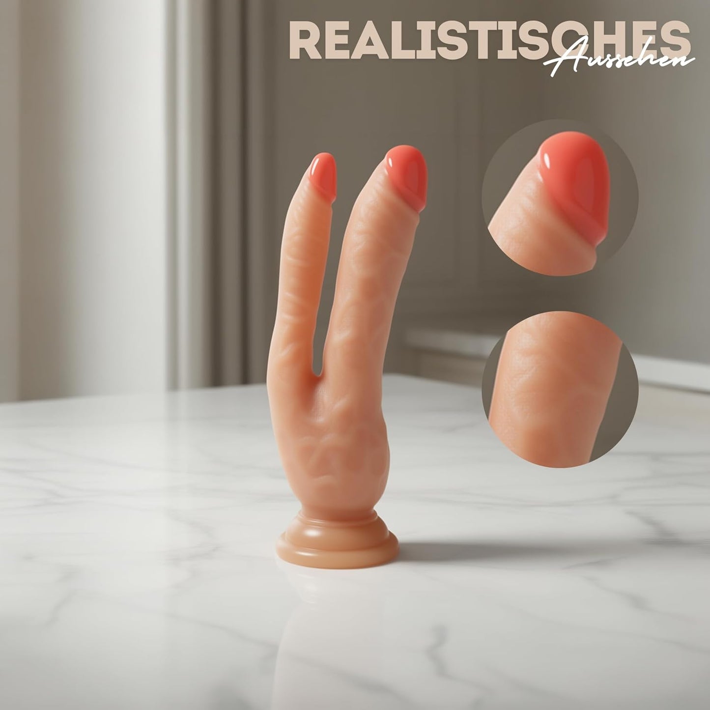 Doppeldildo mit Saugnapf