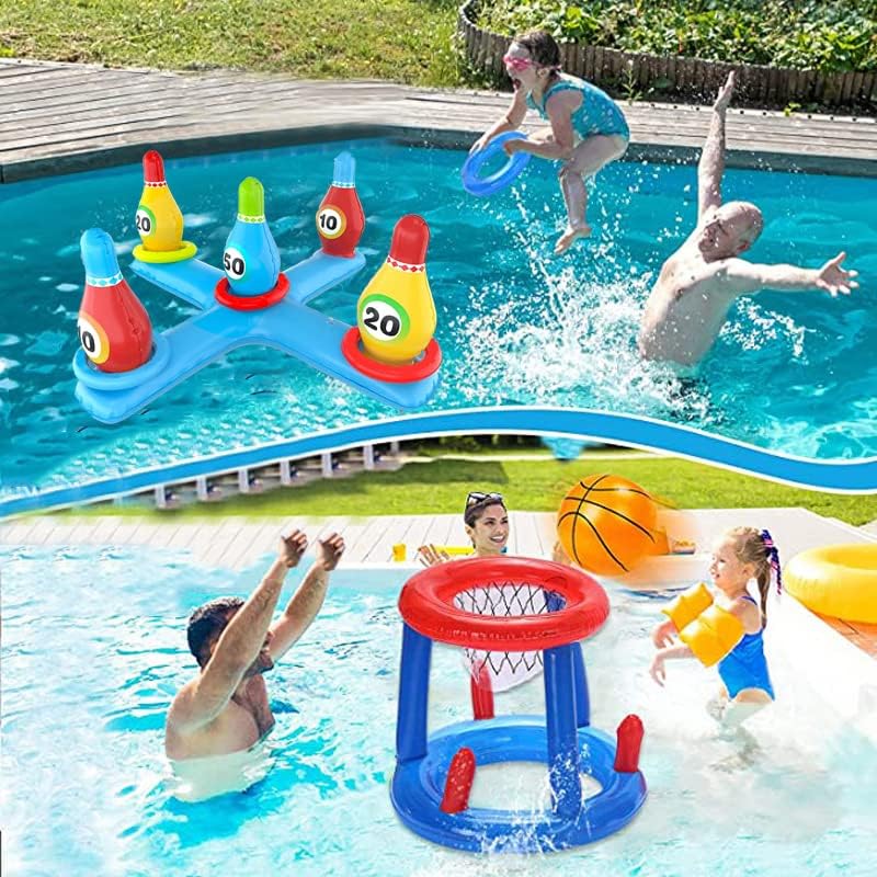 Aufblasbares Pool-Basketball- und Wurfspiel-Set