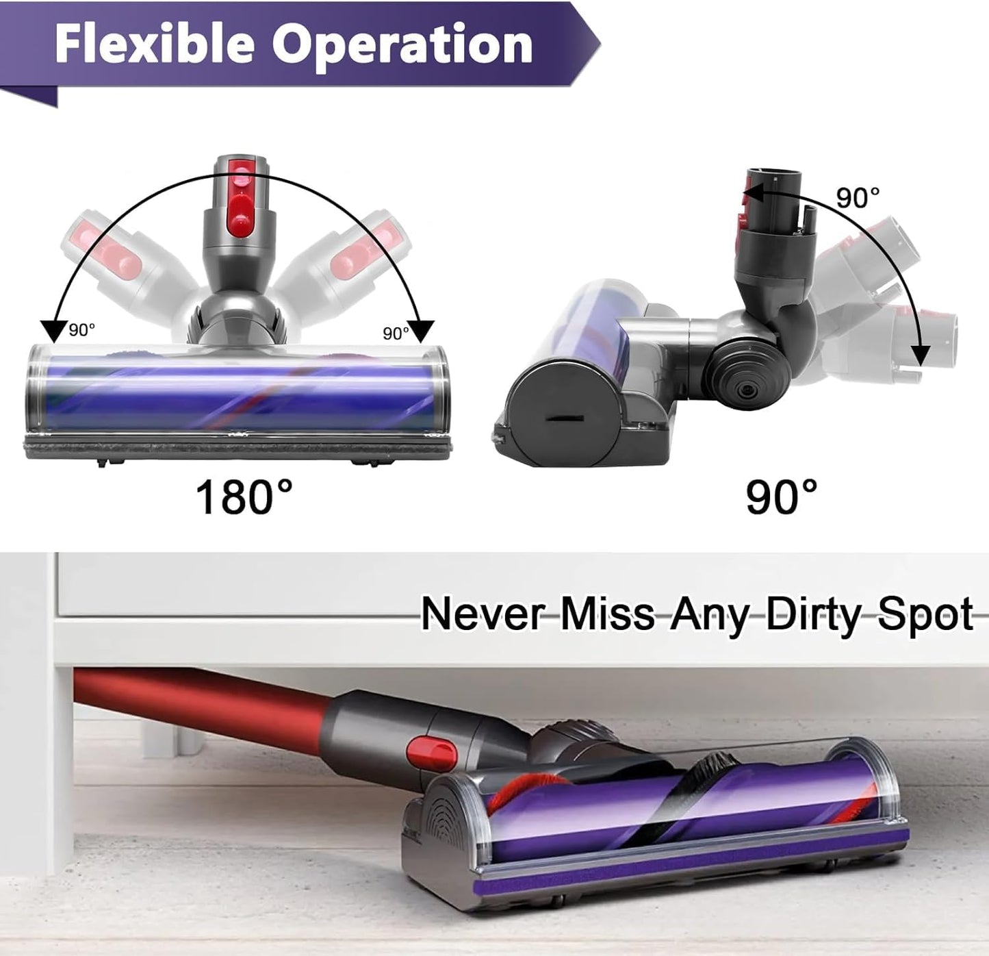 Ersatz-Bürstenkopf für Dyson V7-V15 Staubsauger, Direktantriebsbürste