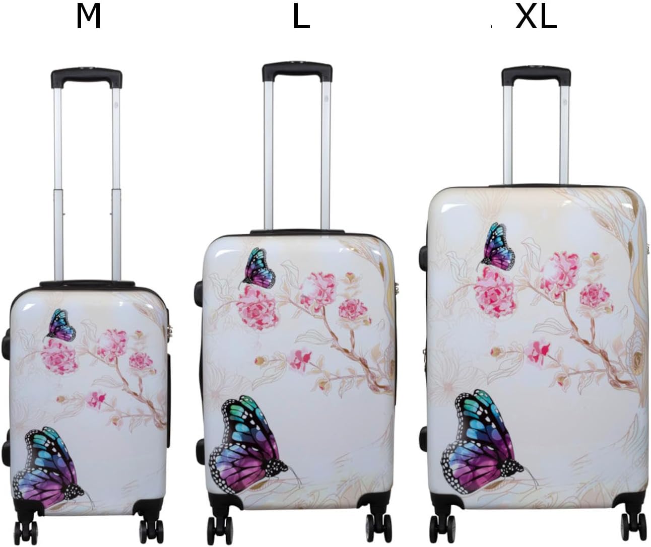 Hartschalen Kofferset mit Motivprint (3-teilig), Asia Butterfly