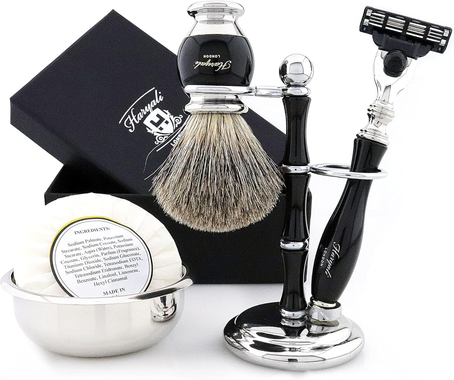 Rasur-Geschenk Set, Silver & Black