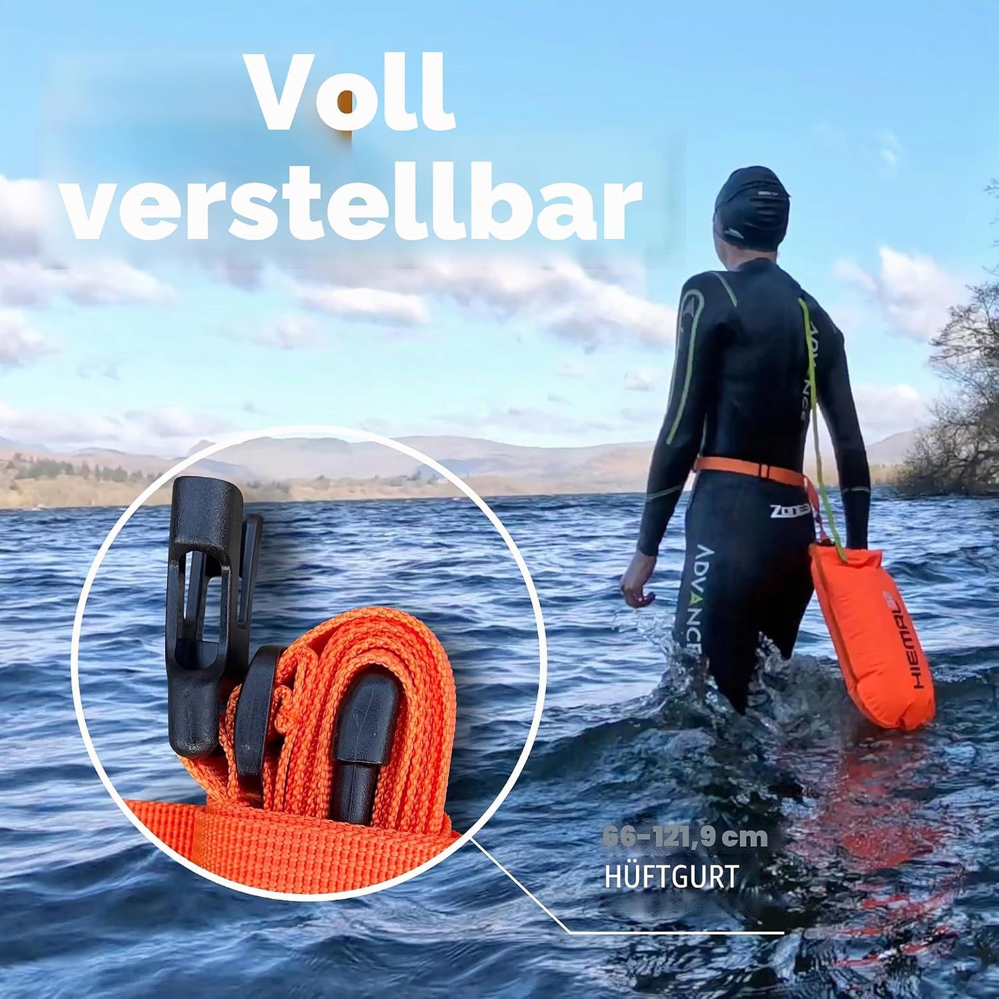 Schwimmboje mit Trockensack, Orange