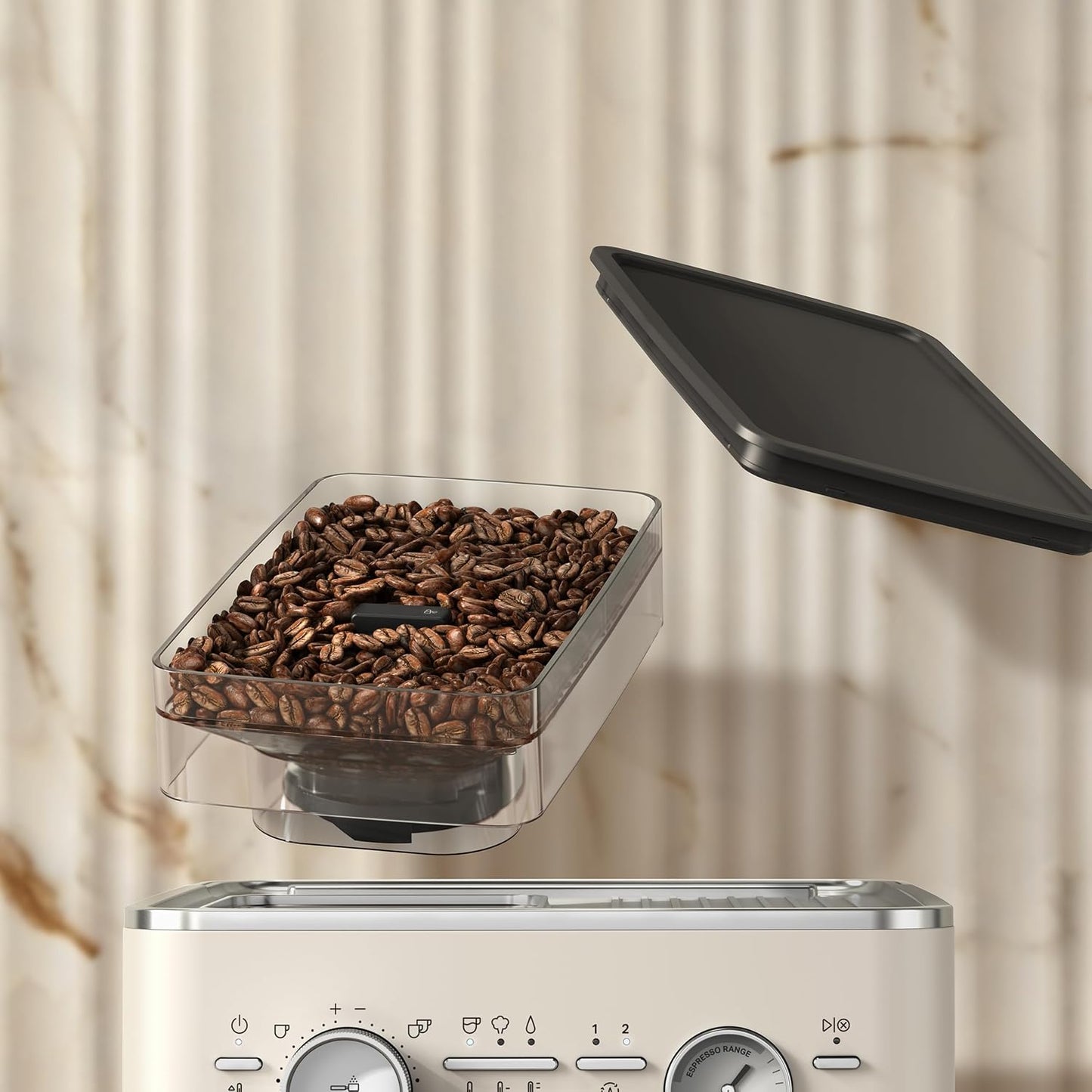 Halbautomatische Espressomaschine mit Kaffeemühle 5KES6551, Weiss