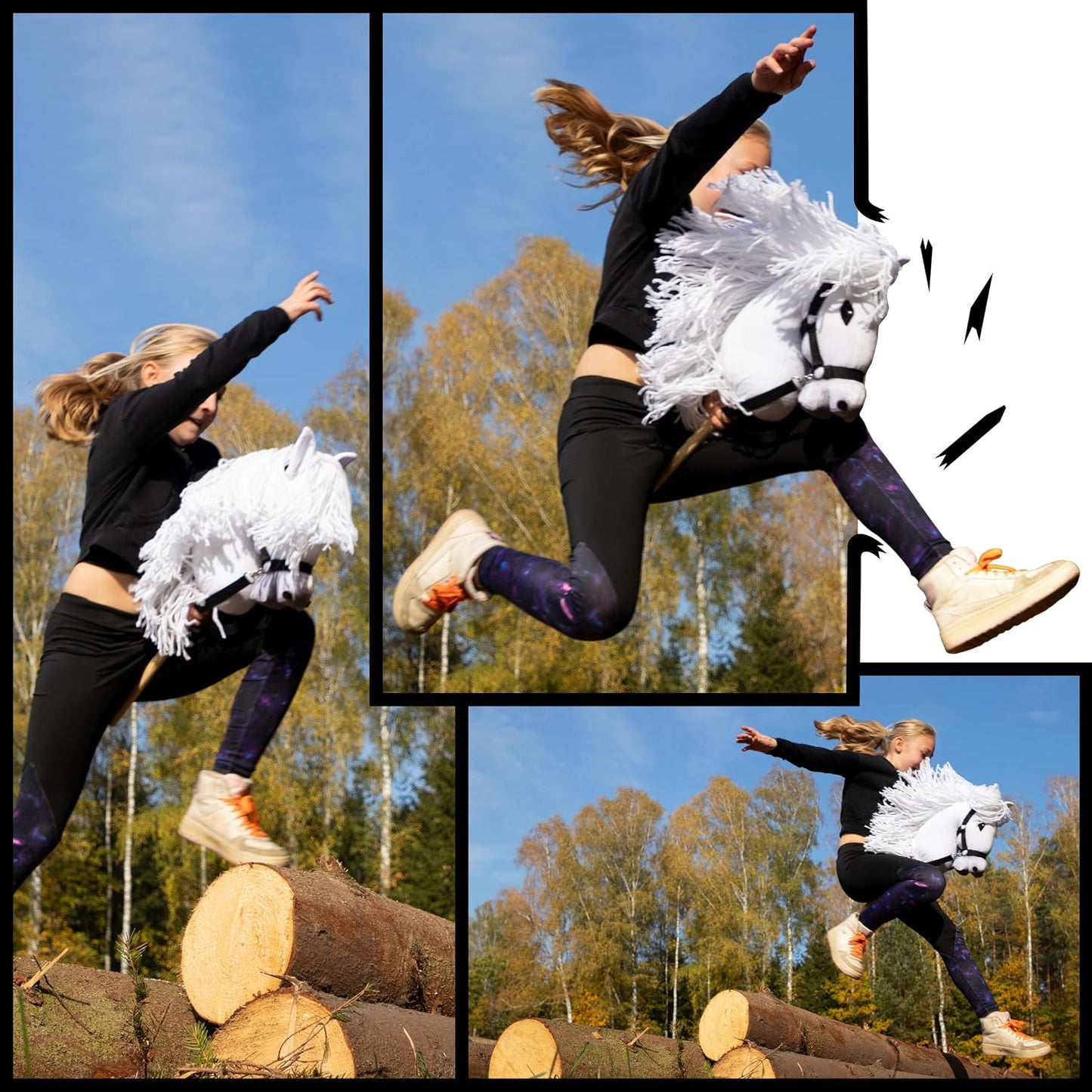 Hobby Horse Steckenpferd mit Halfter und Zügeln