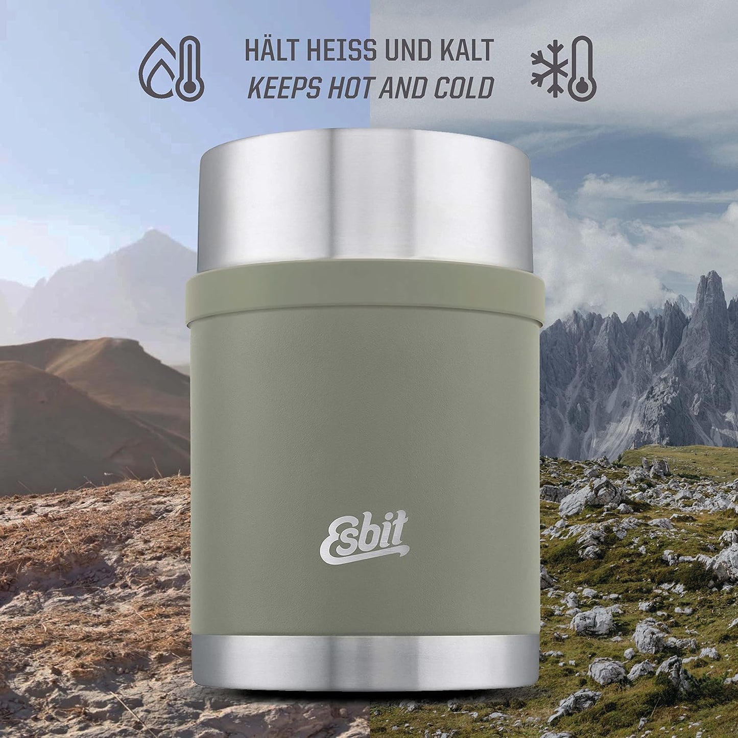 Thermobehälter Sculptor, Stone Grey 1000 ml Ohne Manschette