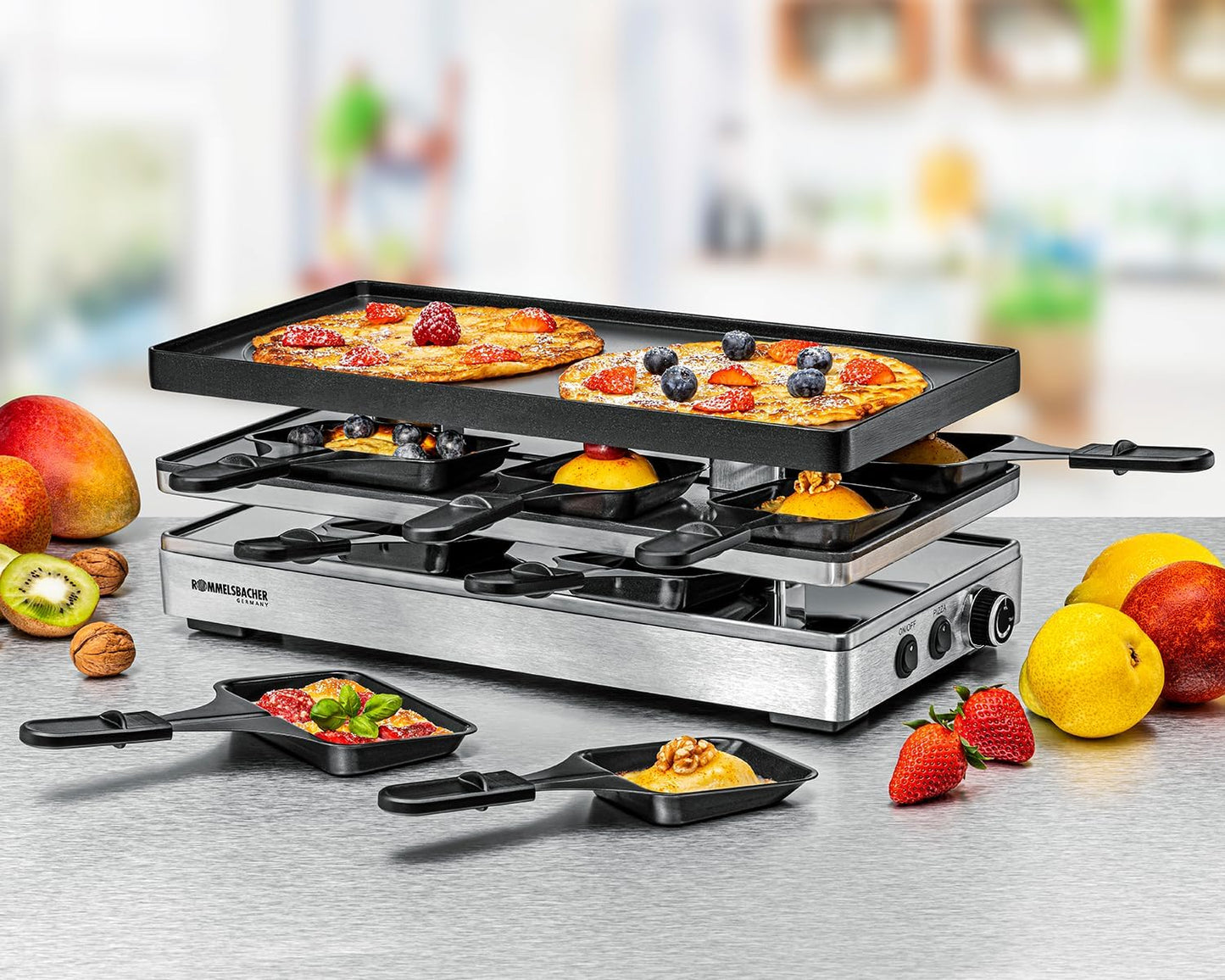 Raclette RCP 1800 mit Wendeplatte & Pizzafunktion