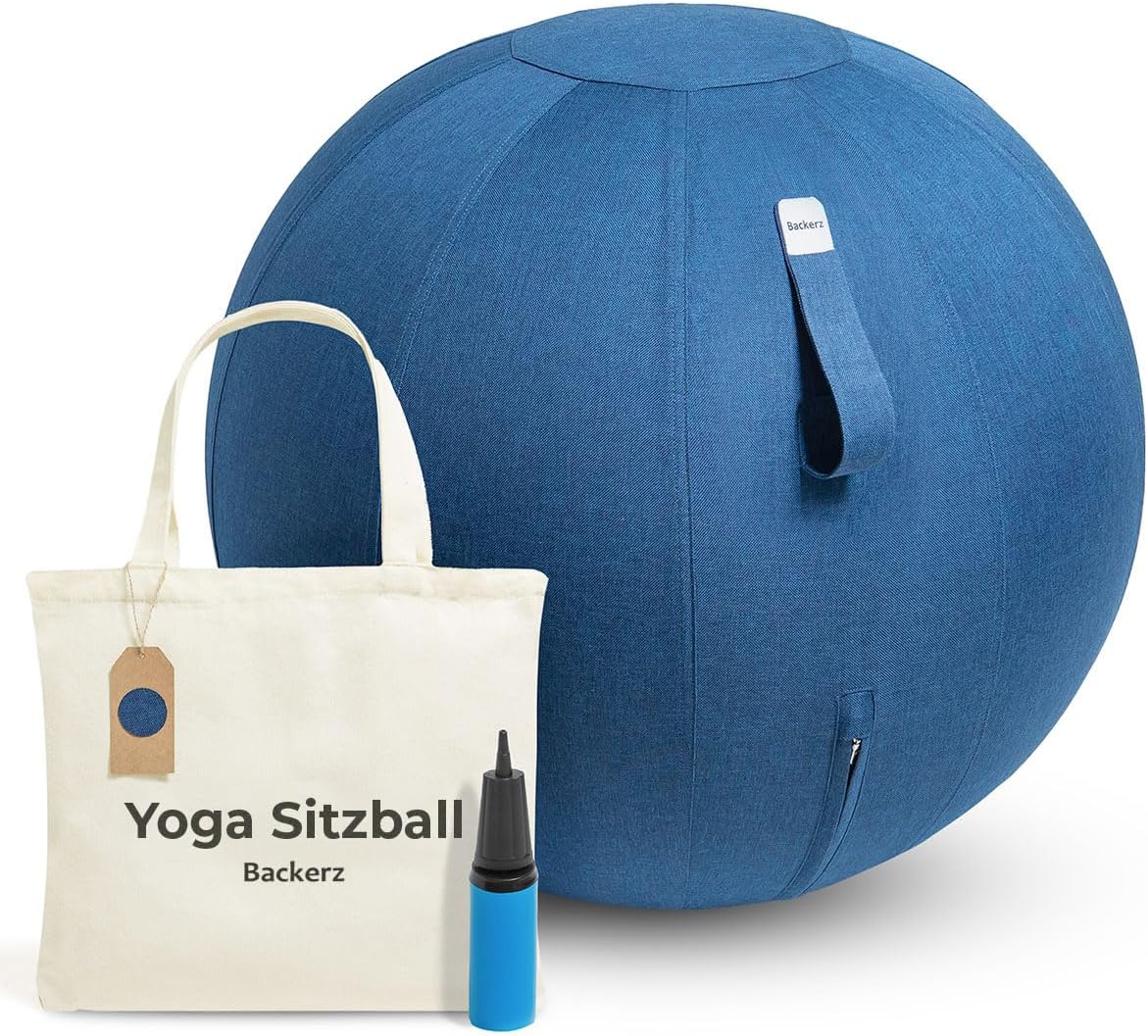 Ergonomischer Sitzball mit waschbarem Bezug, 55 cm Dark Blue