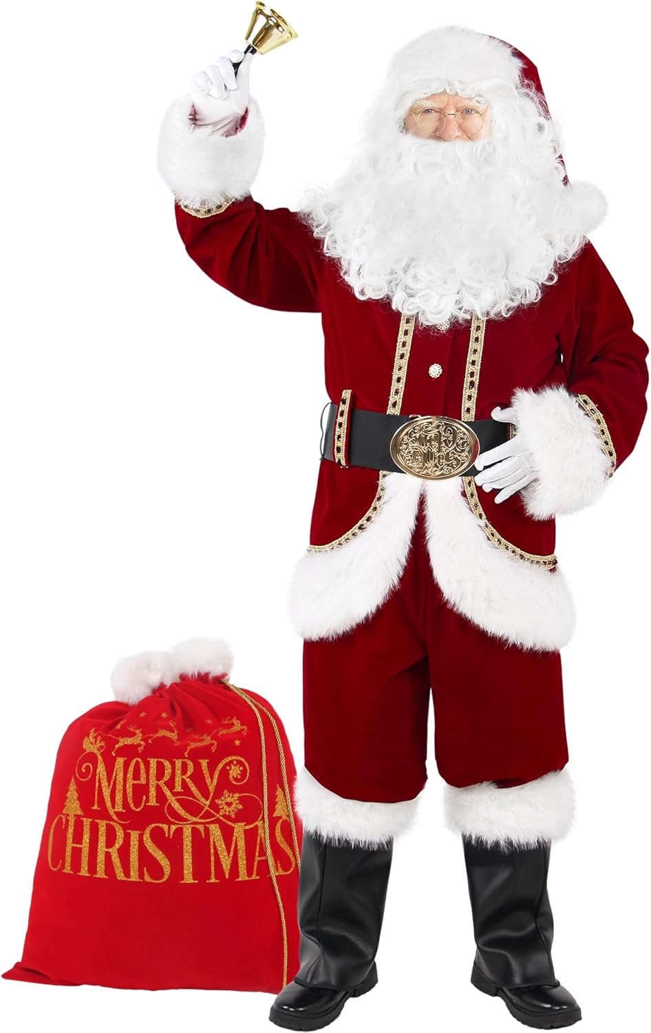 11-teiliges Weihnachtsmann Kostüm, S