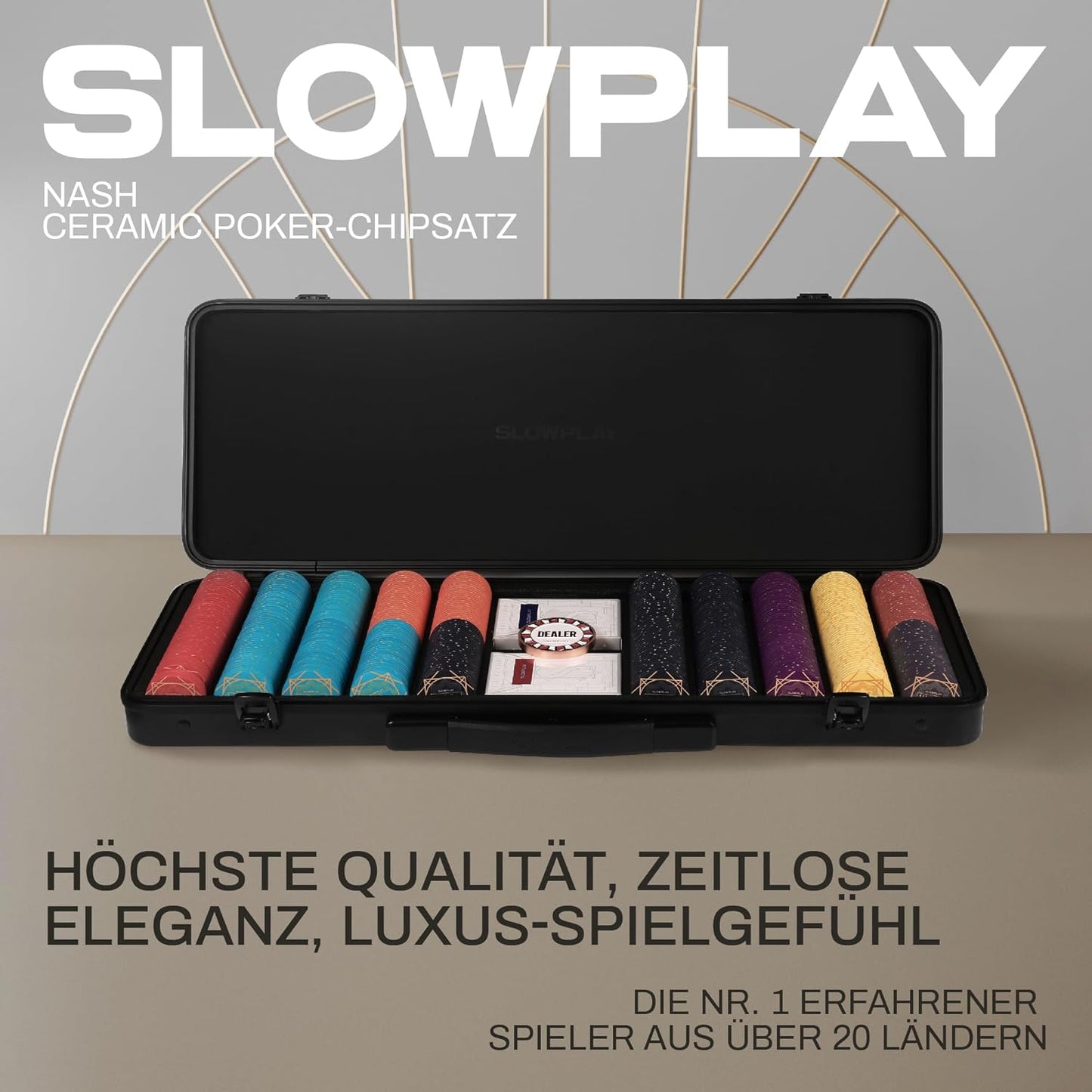 Nash Pokerset mit 300 Pokerchips, 300 Ohne Werte / 39mm
