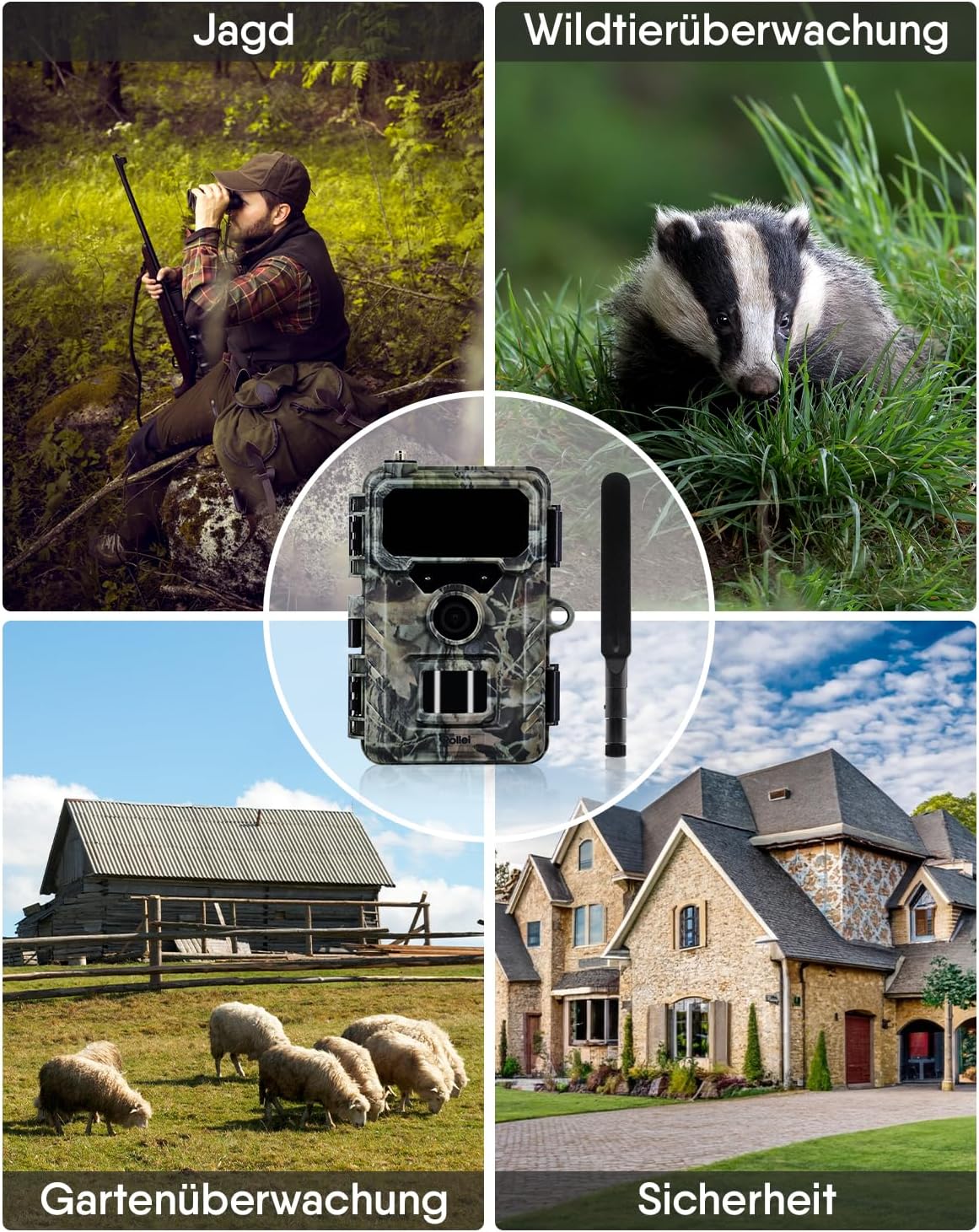 4K Wildtierkamera mit 4G SIM & Nachtsicht, Wildkamera 4G Sim 4K
