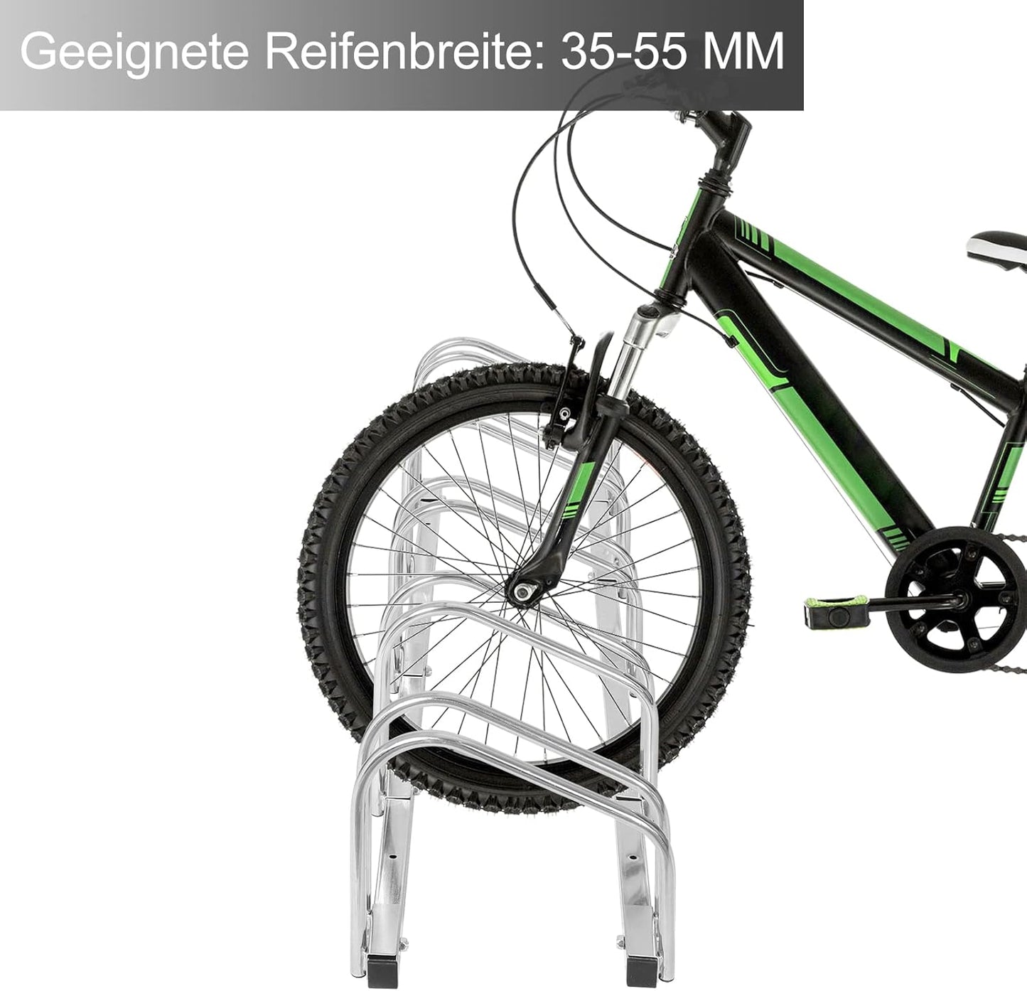Veloständer aus Metall, 5 Fahrräder Silber