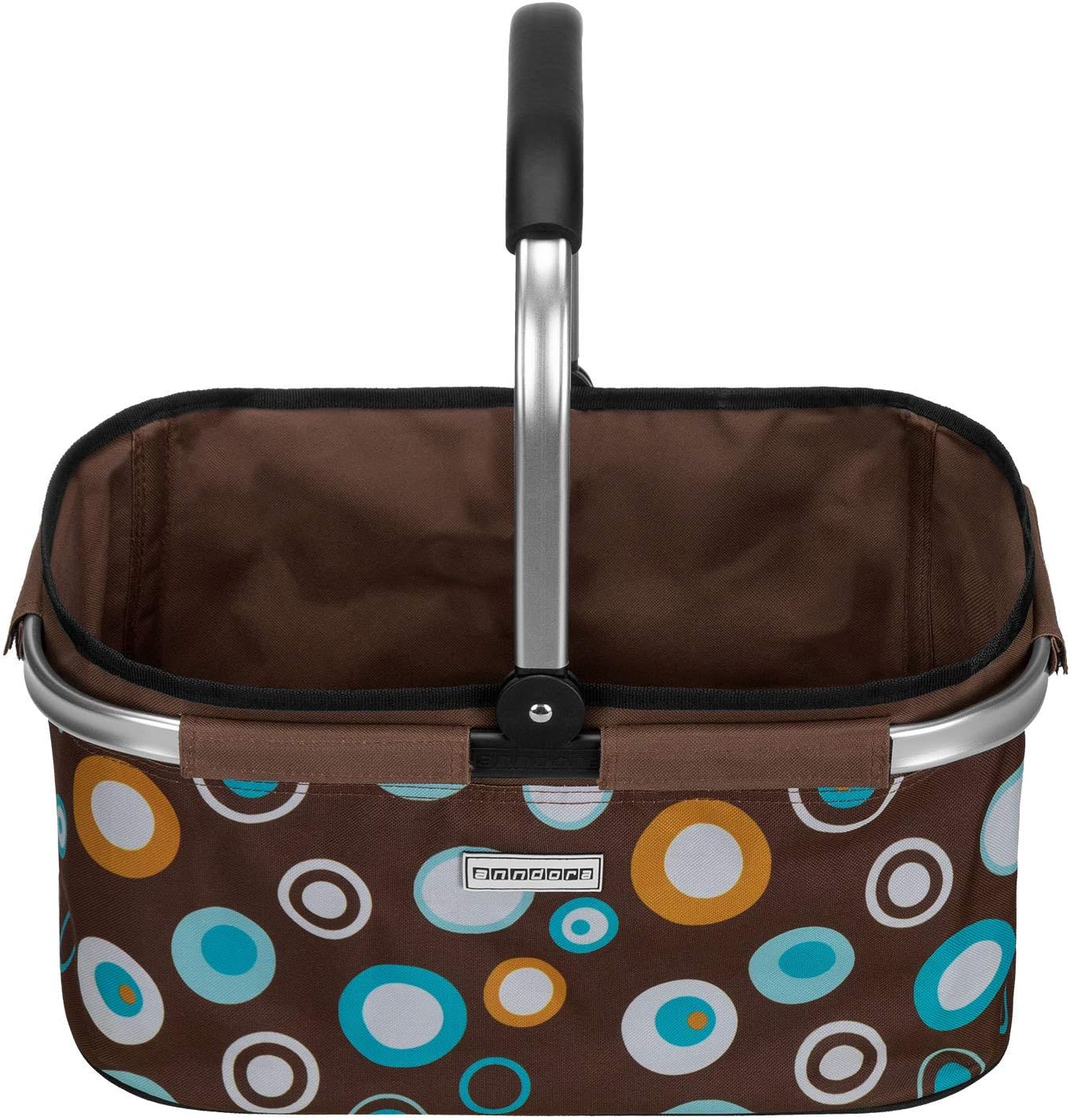 Einkaufskorb Retro, Braun Hellblau