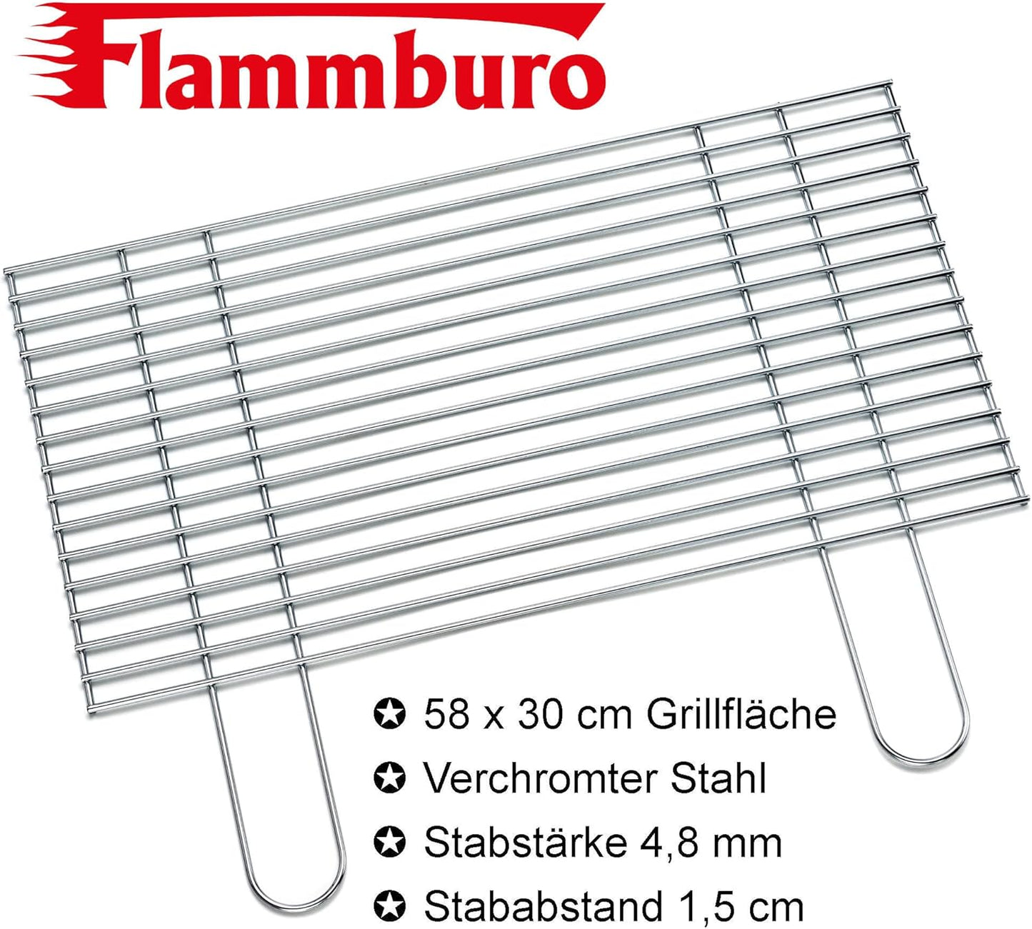 Grillrost eckig für Holzkohlegrill, 58 x 30 cm