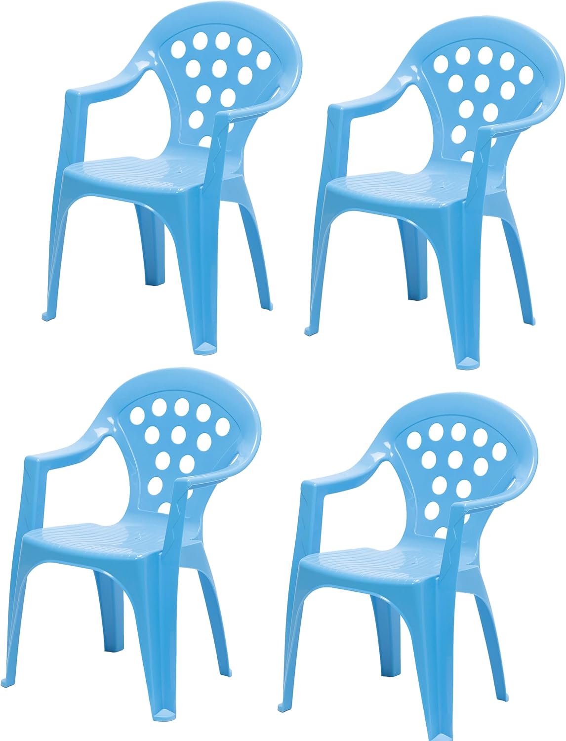 Kinder-Garten-Sitzgruppe mit Tisch & 4 Stühlen, 1 Tisch 4 Stühle blau