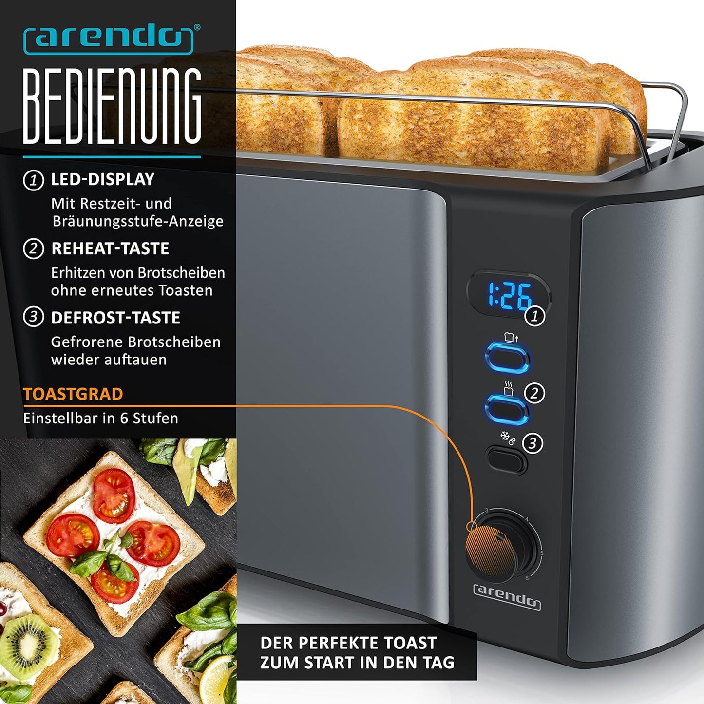 Frühstücks Set - Wasserkocher, Toaster und Eierkocher, A: Cool Grey