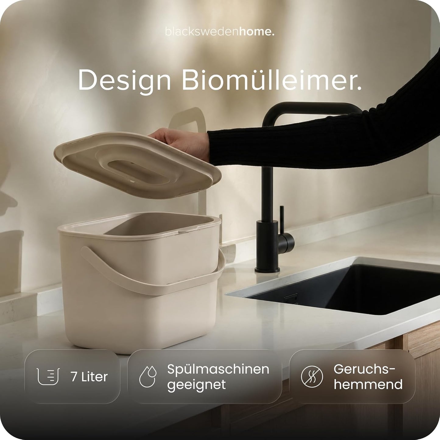 Biomülleimer, Beige