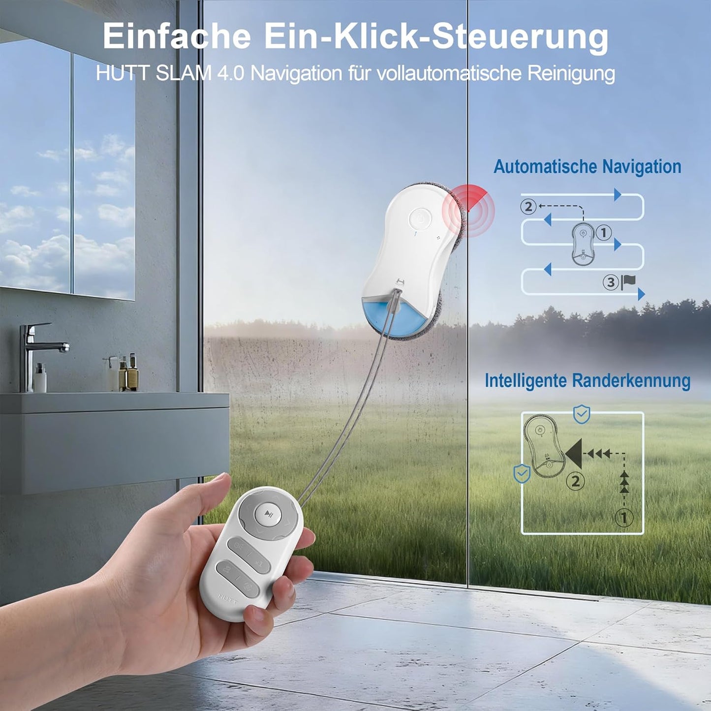 S55 Pro Fensterputzroboter mit 3D-Schwebepads und SLAM 4.0