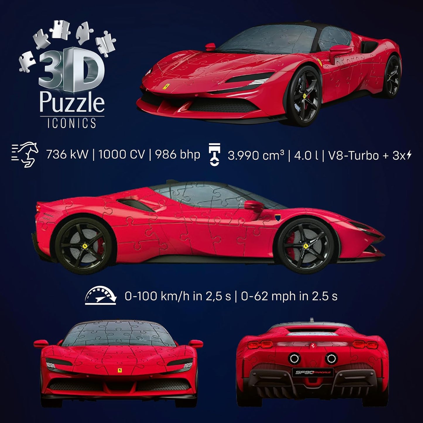 3D Puzzle Iconics: Ferrari SF90 Stradale, Iconics (Neuauflage)