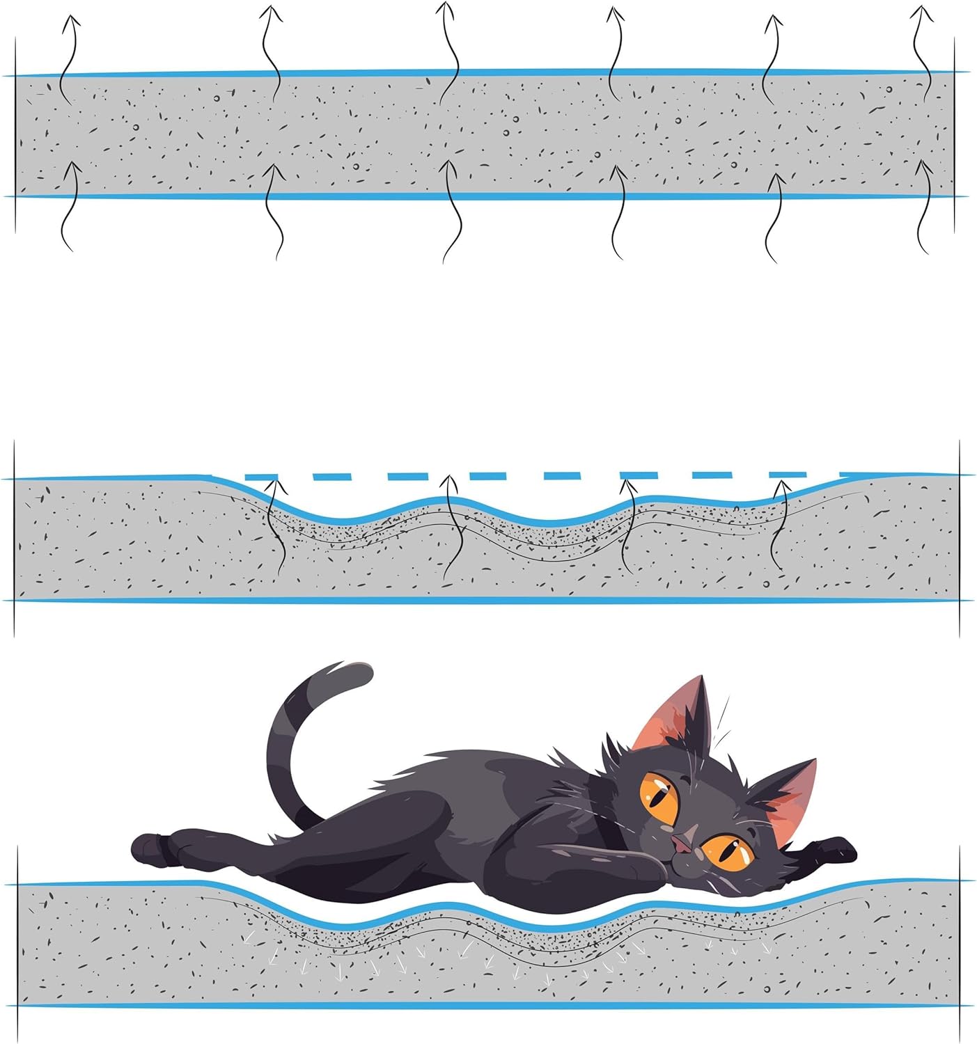 Fensterliege für Katzen, Graues Fell 60x25 cm