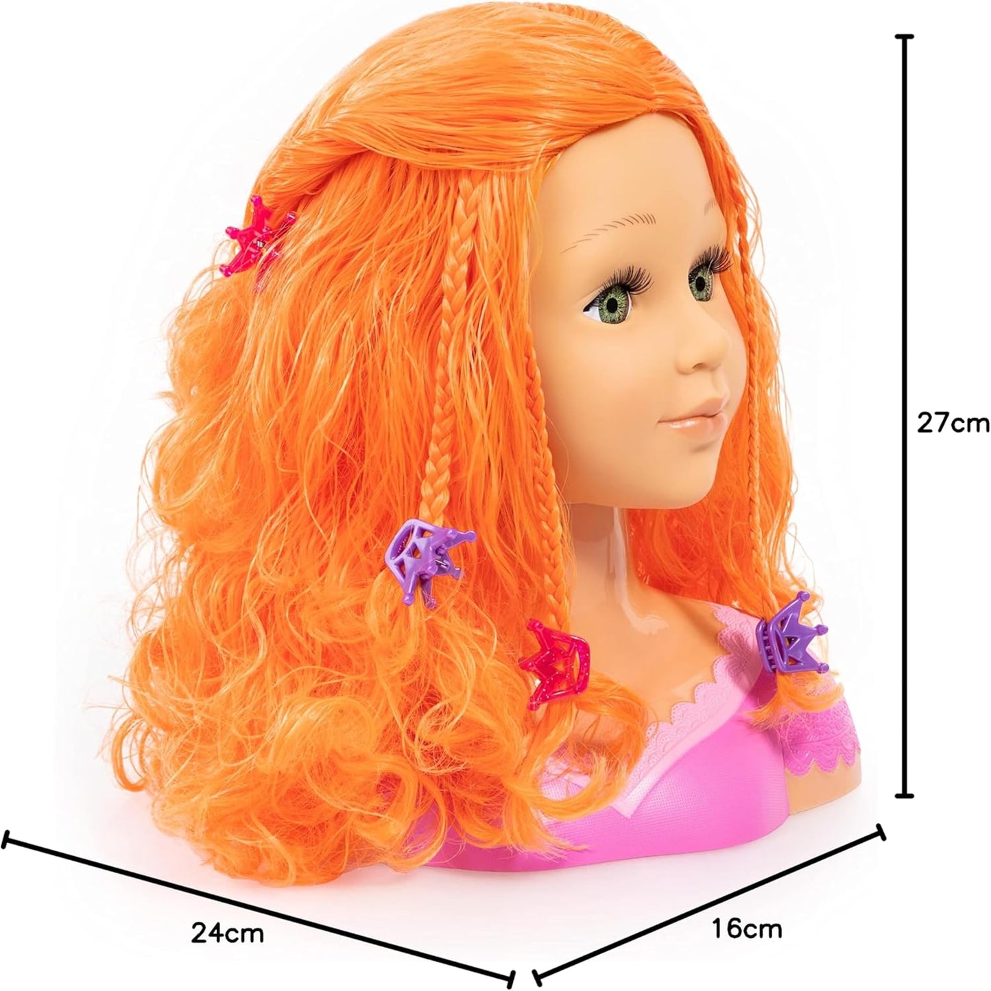 Frisierkopf Charlene Super Model mit Zubehör, Rot Orange