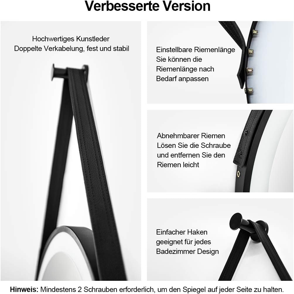Runder LED-Badezimmerspiegel, 60cm Touchschalter