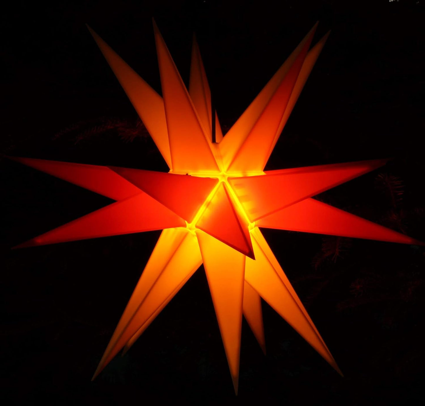 3D-Weihnachtsstern Melchior, zweifarbig, mit 20 Spitzen, Melchior Gelb/Rot