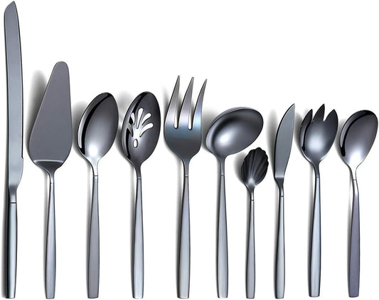 10-teiliges Servierbesteck-Set, 10.schwarz