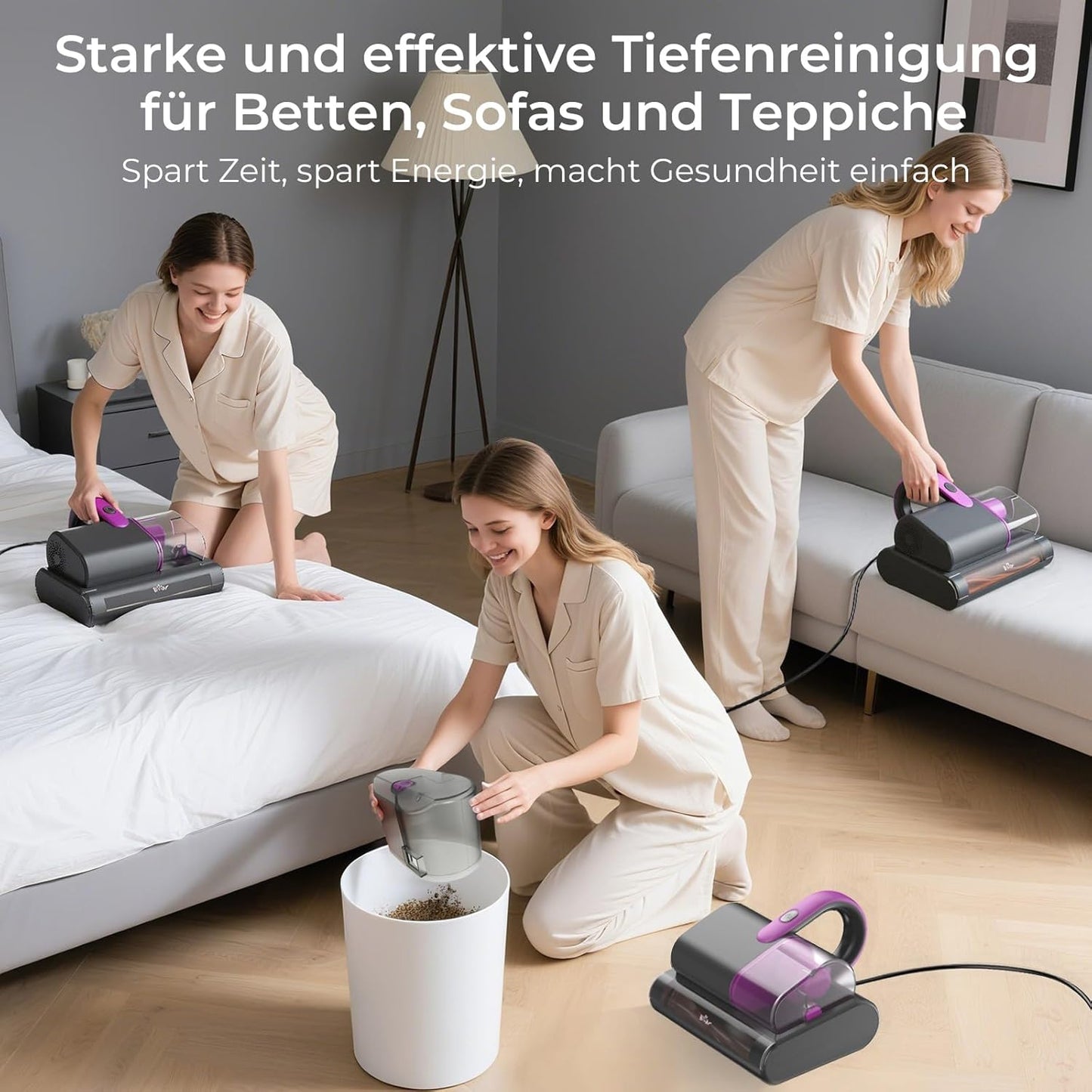 Milbensauger mit UV-C Licht und 15kpa Saugkraft