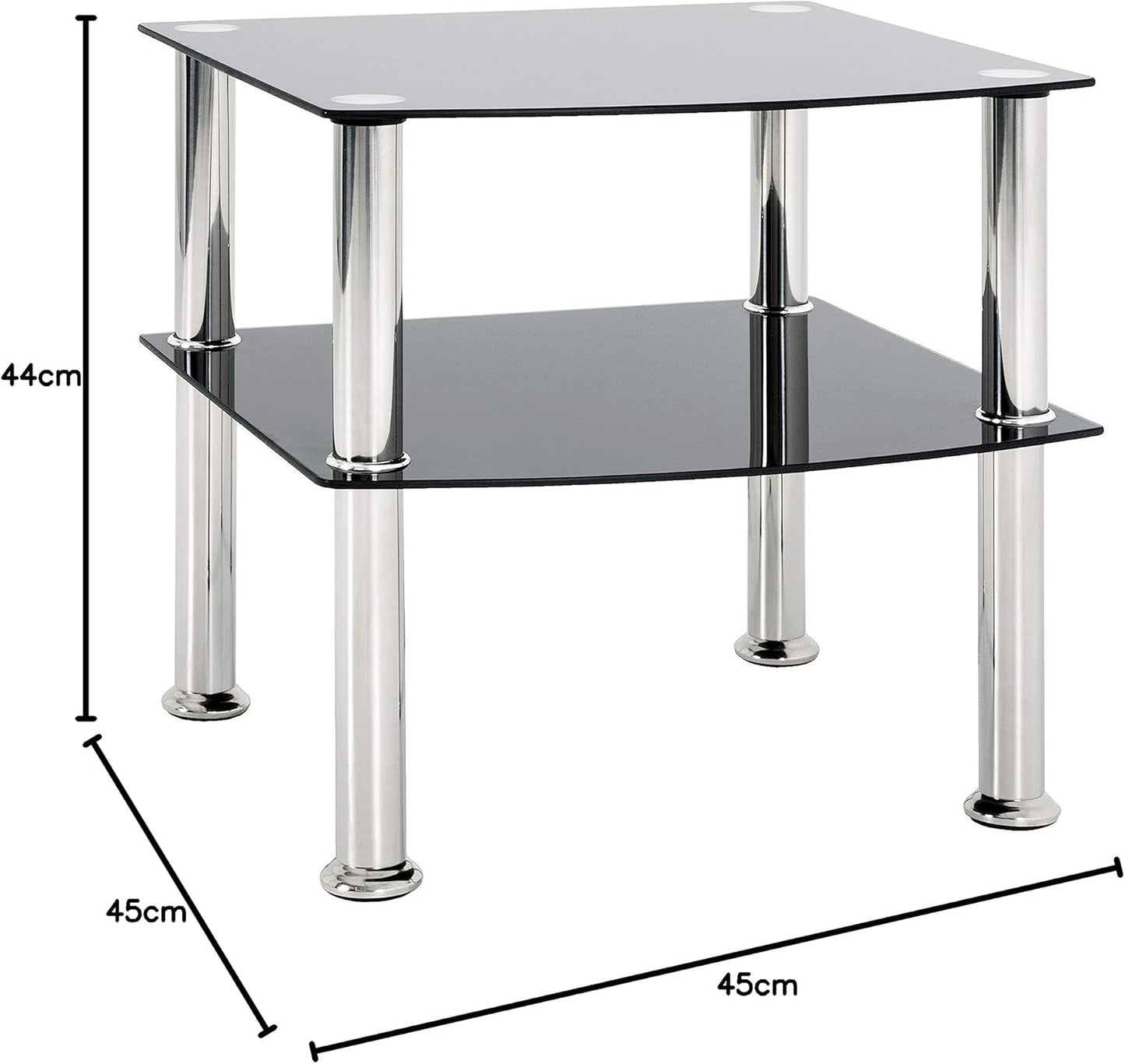 Beistelltisch Corentin, Edelstahl-schwarz 45 x 45 x 44