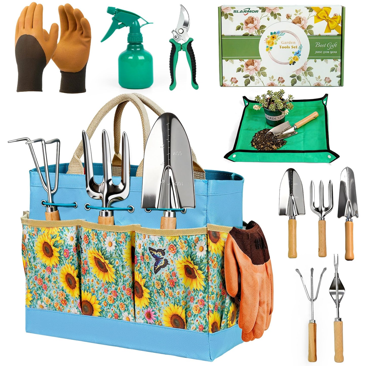11-teiliges Gartenwerkzeug-Set, Blau