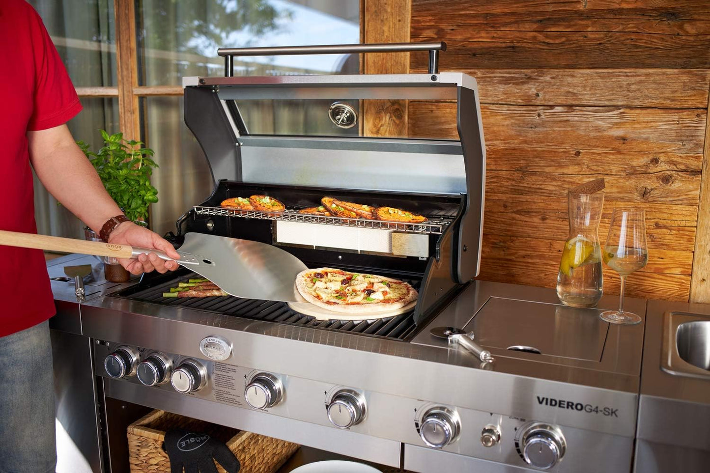 Barbecue Pizza-Set mit Pizzastein und Zubehör, Pizza-Set 3-tlg.