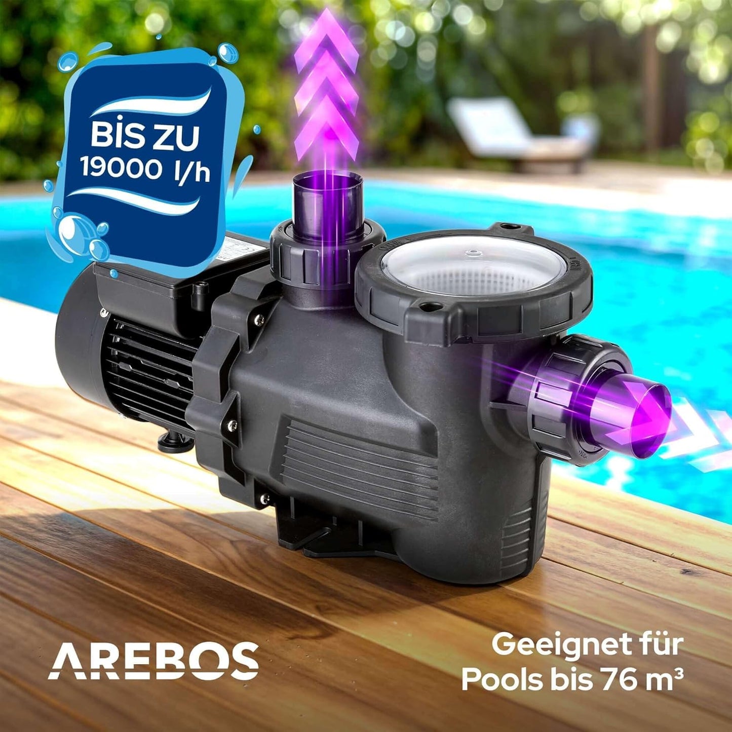 Schwimmbadpumpe mit Vorfilter