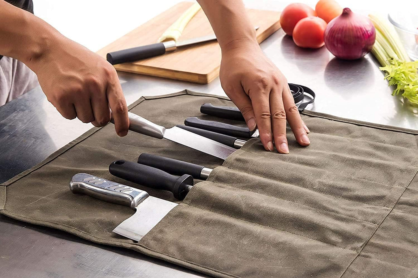 Rolltasche für 7 Küchenmesser