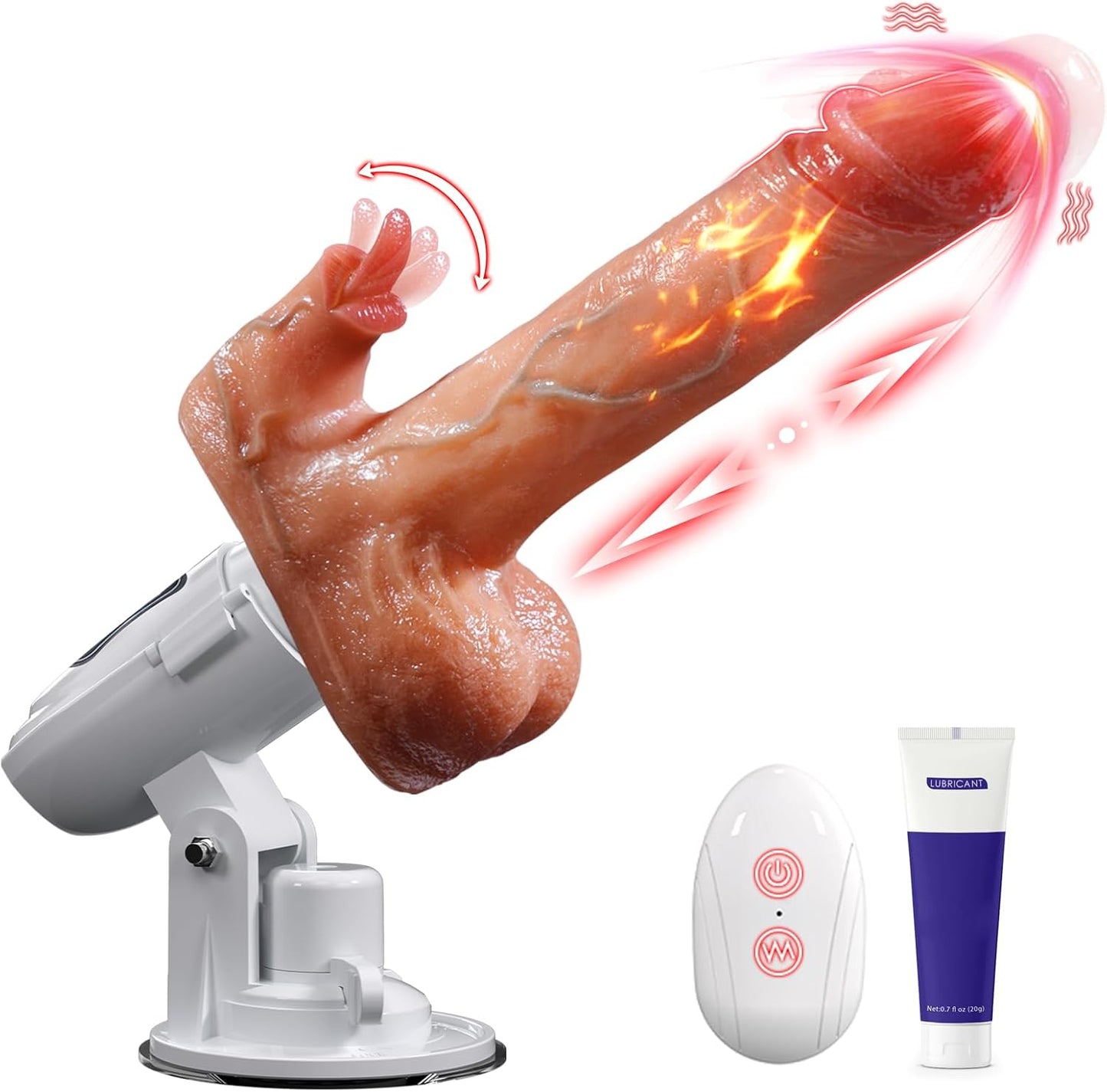 Vibrator mit Stoss- und Vibrationsfunktion, Fleischfarben