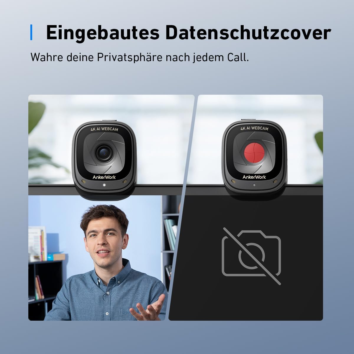 4K Webcam mit KI-Autofokus & Geräuschunterdrückung