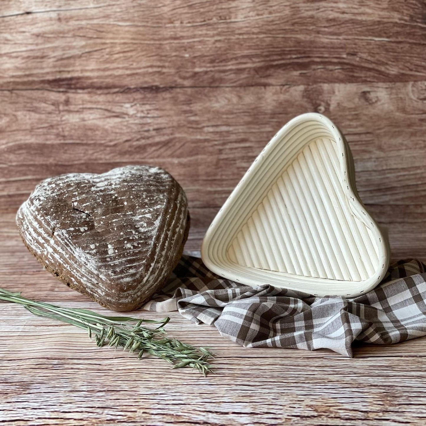 Gärkörbchen-Set Herzform, Herzförmig, mit Bezug Herzform