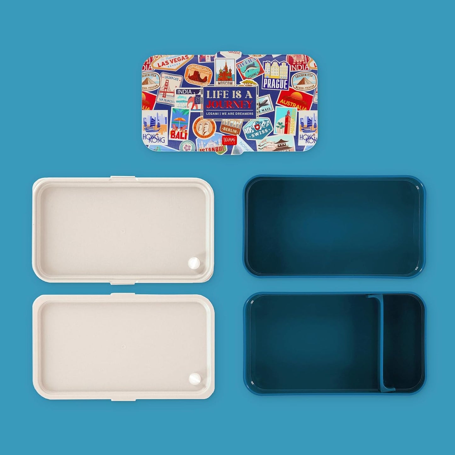 Lunchbox mit Besteck & Travel-Stickers, TRAVEL STICKERS