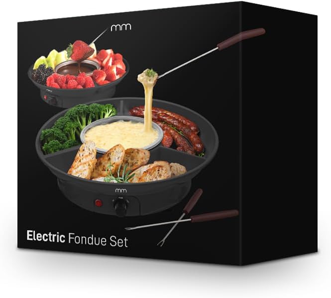 Elektrisches Fondue-Set für Käse & Schokolade