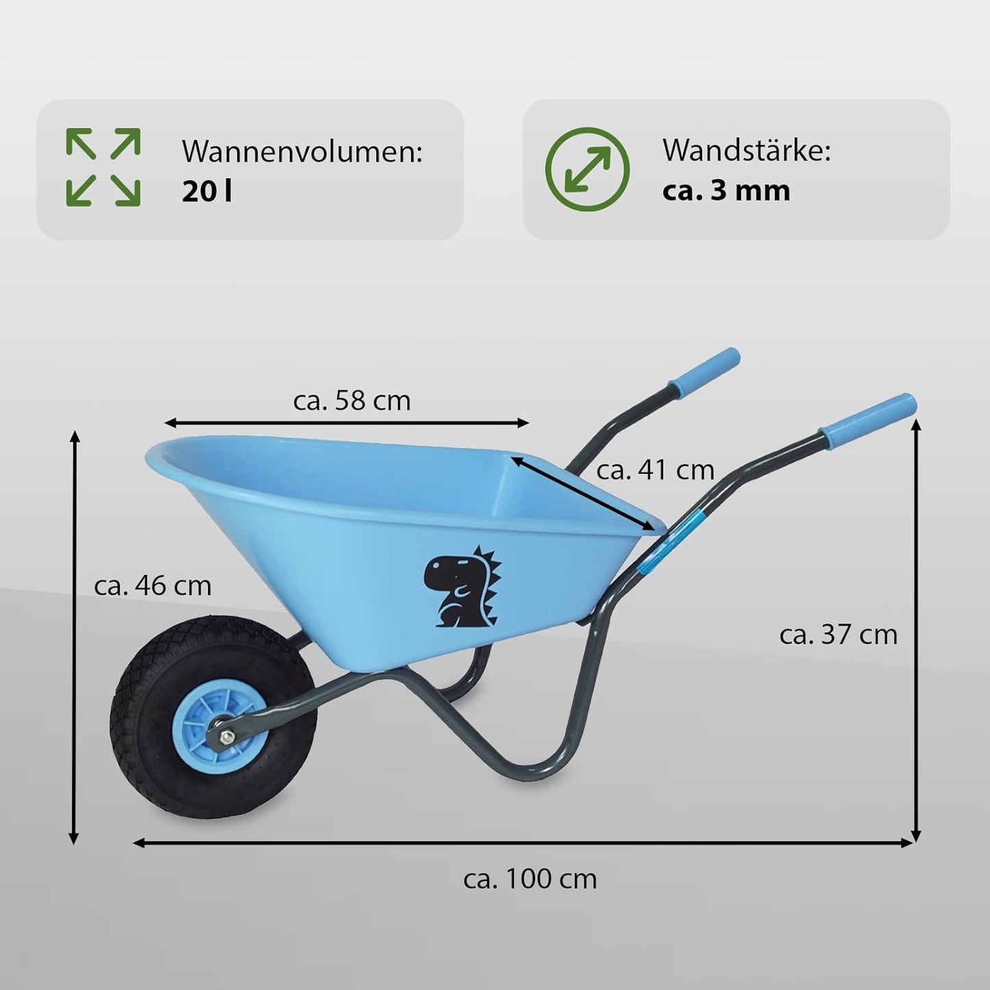 Kinderschubkarre, Drache | Blau