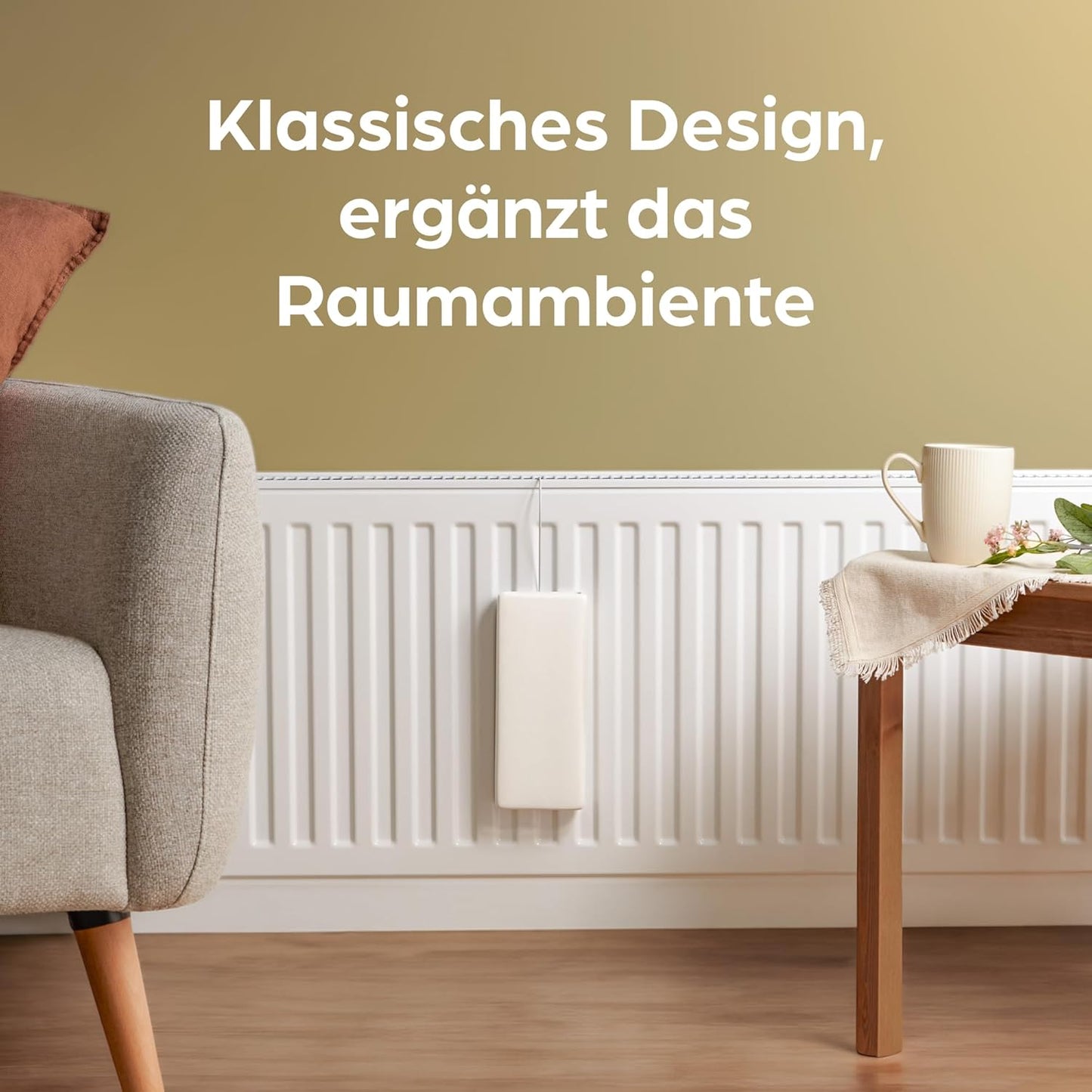 4er-Set Keramik-Luftbefeuchter für Heizkörper, 4er Set Weiss