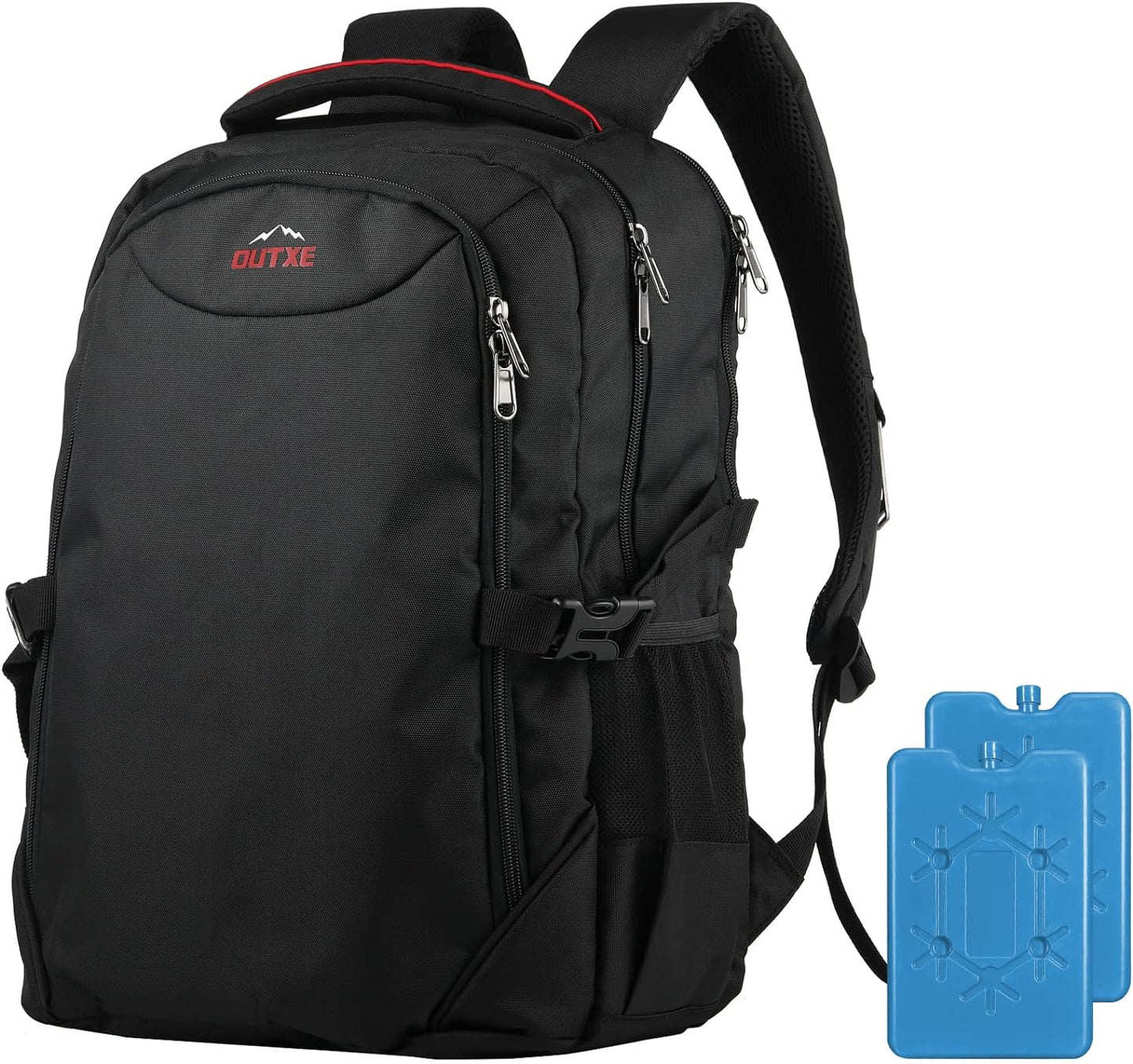Rucksack mit Kühltasche, Schwarz,22L