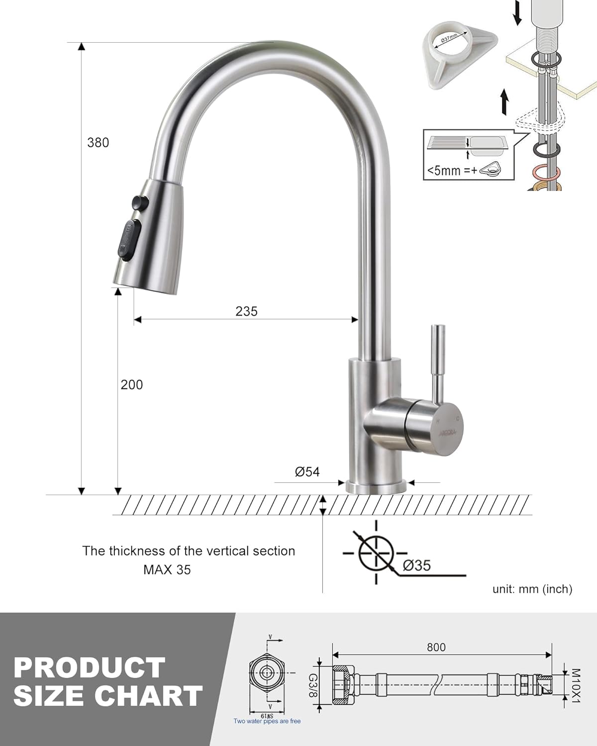 Küchenarmatur 2310300, Gebürstetes Nickel